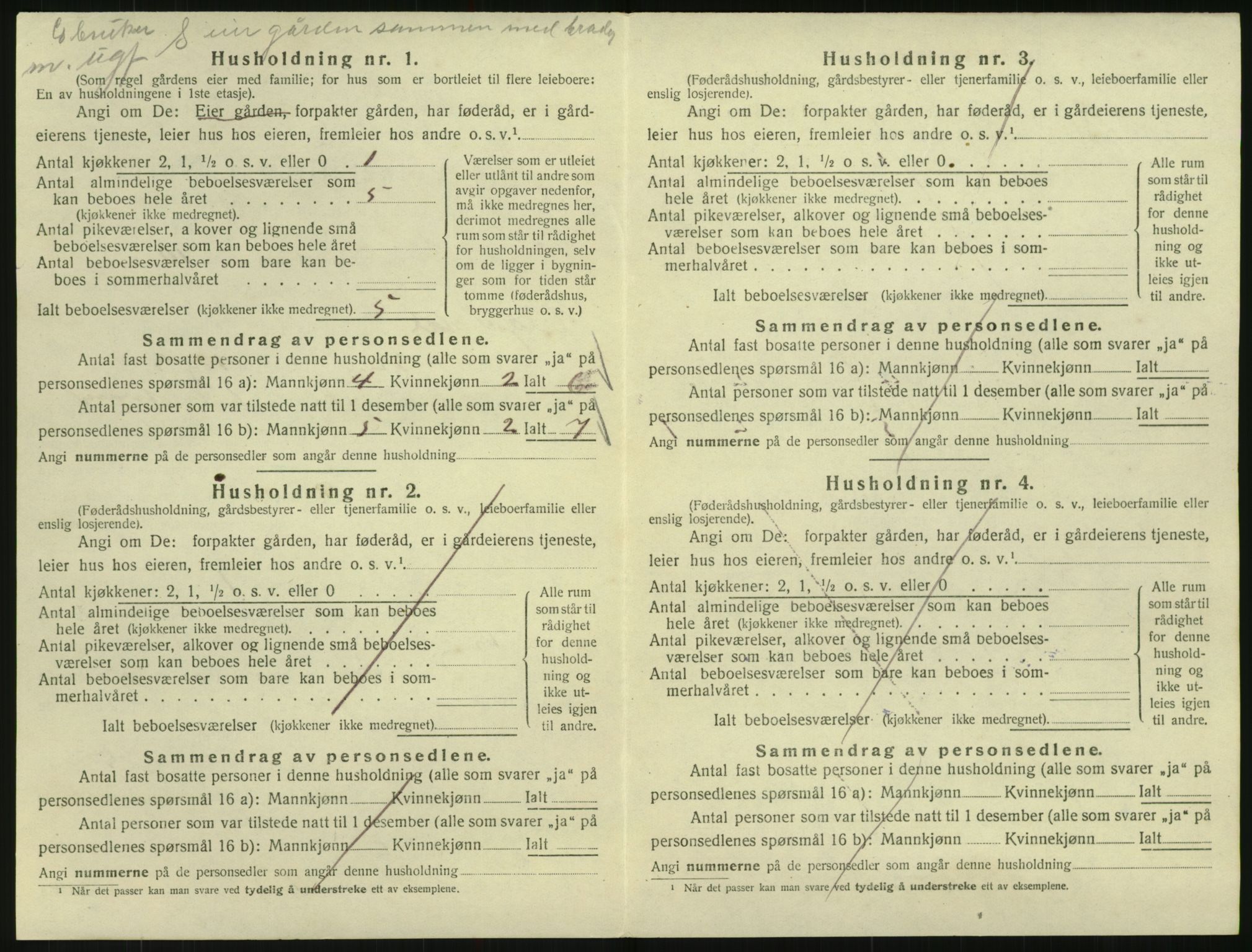 SAK, 1920 census for Vegusdal, 1920, p. 316