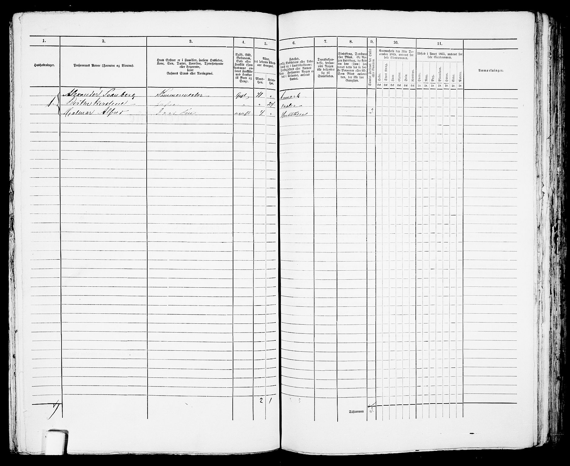 RA, 1865 census for Arendal, 1865, p. 178