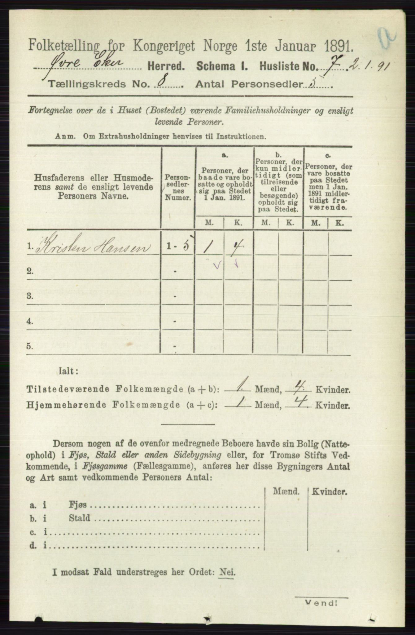 RA, 1891 census for 0624 Øvre Eiker, 1891, p. 3174