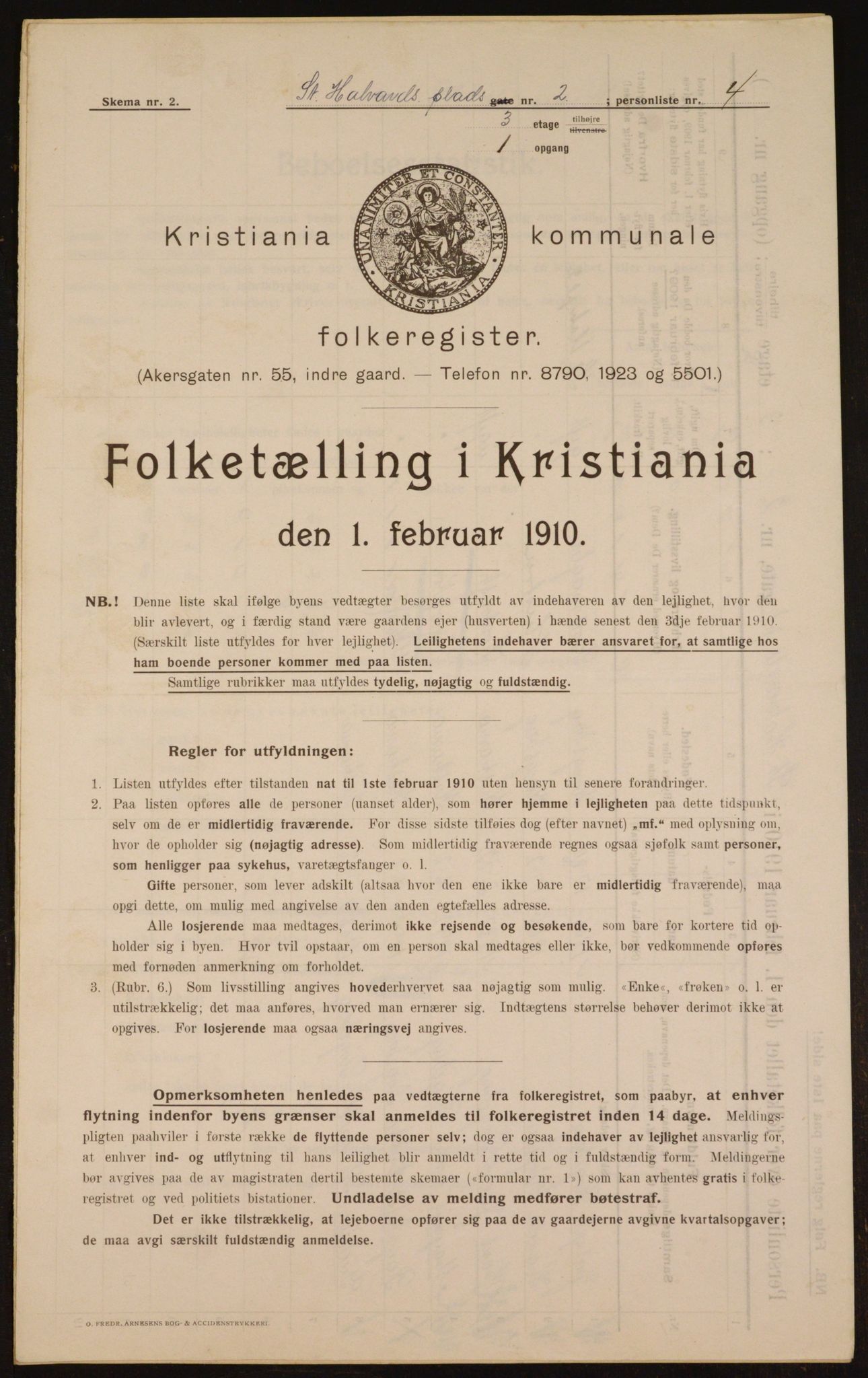 OBA, Municipal Census 1910 for Kristiania, 1910, p. 84063