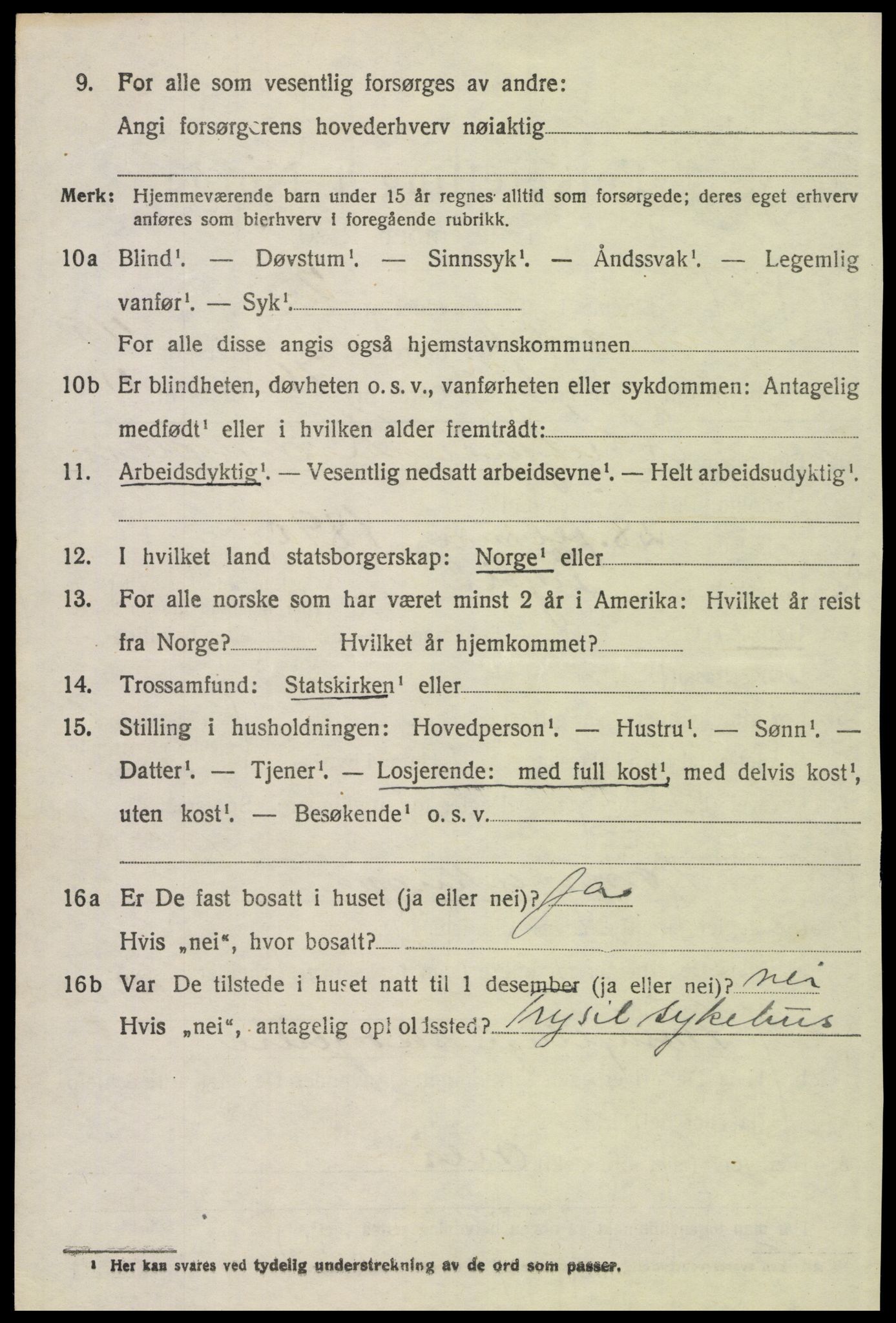 SAH, 1920 census for Trysil, 1920, p. 14560