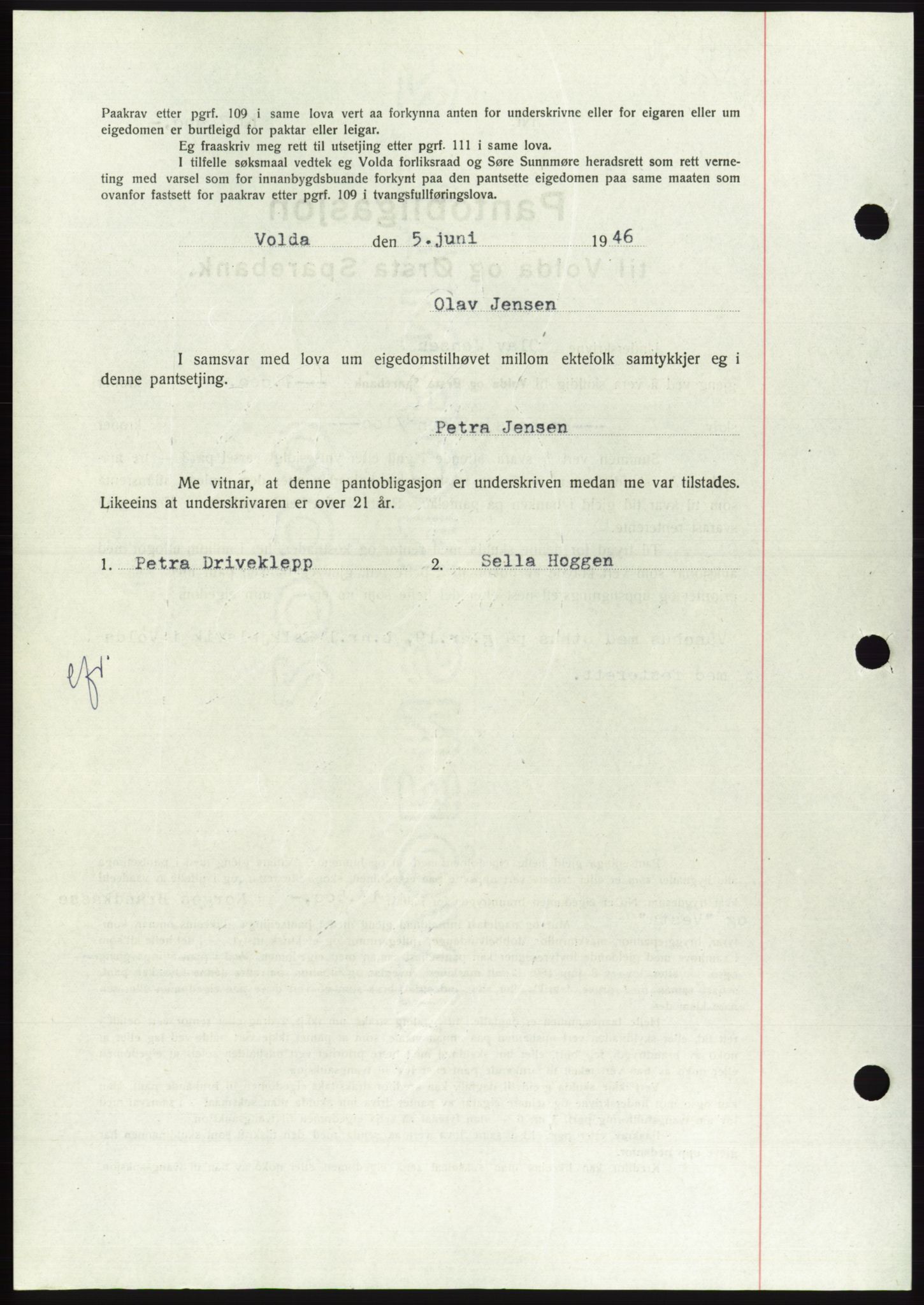 Søre Sunnmøre sorenskriveri, AV/SAT-A-4122/1/2/2C/L0114: Mortgage book no. 1-2B, 1943-1947, Diary no: : 571/1946