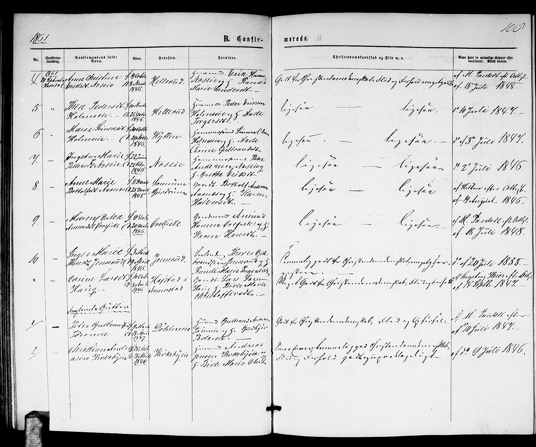 Nittedal prestekontor Kirkebøker, SAO/A-10365a/G/Gb/L0001: Parish register (copy) no. II 1, 1859-1878, p. 106