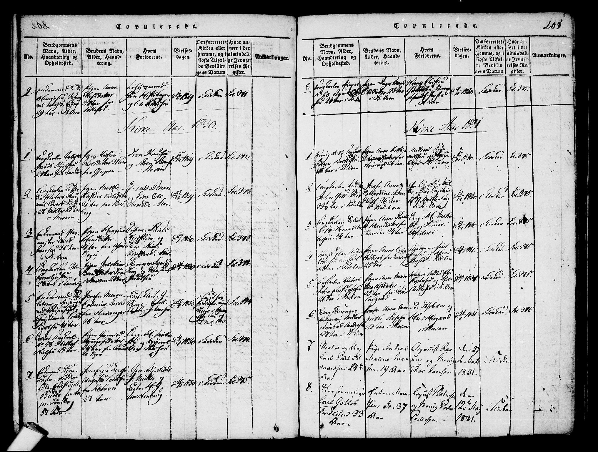 Stavern kirkebøker, SAKO/A-318/F/Fa/L0006: Parish register (official) no. 6, 1816-1839, p. 203
