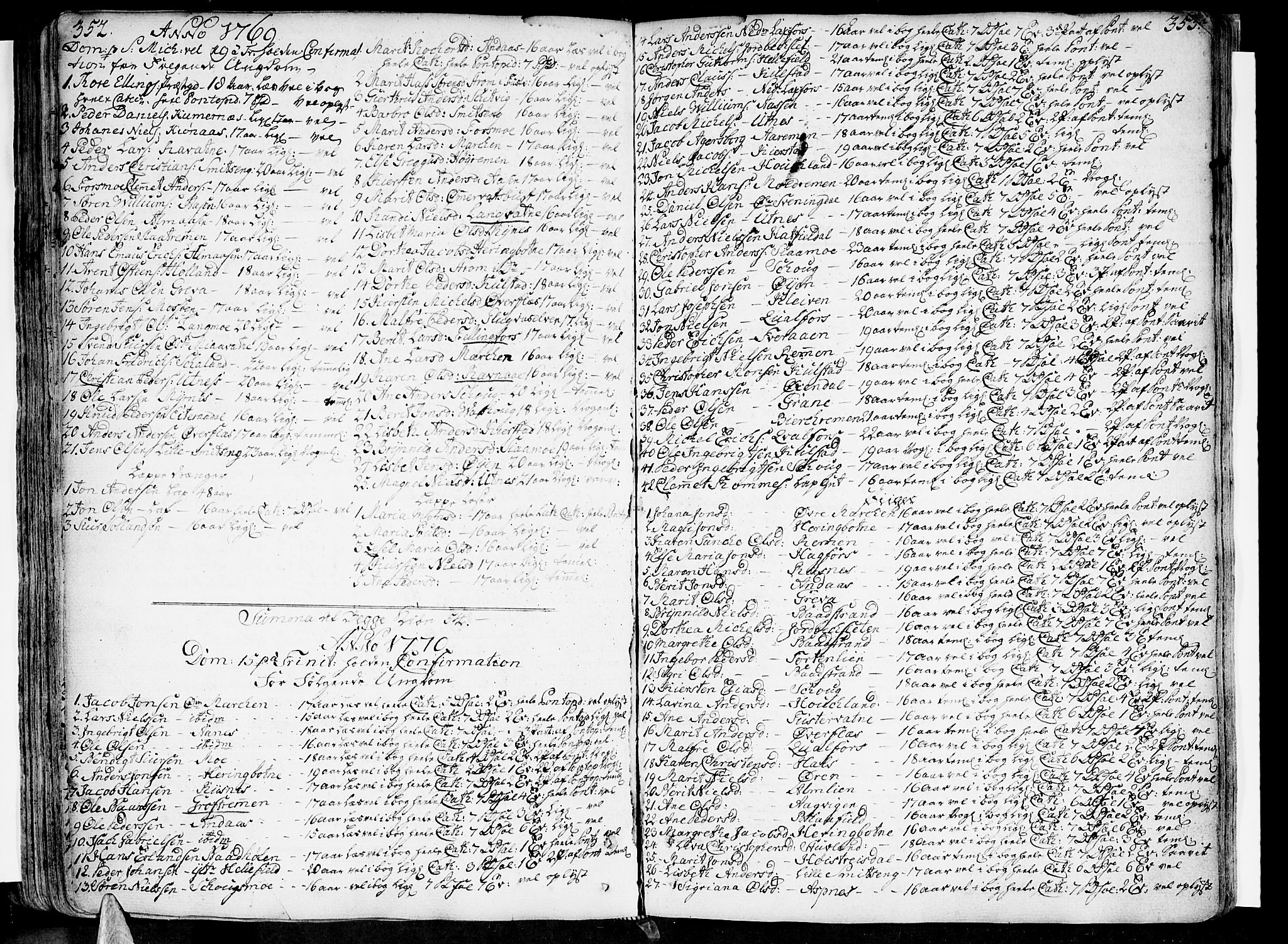 Ministerialprotokoller, klokkerbøker og fødselsregistre - Nordland, AV/SAT-A-1459/820/L0285: Parish register (official) no. 820A06, 1753-1778, p. 352-353