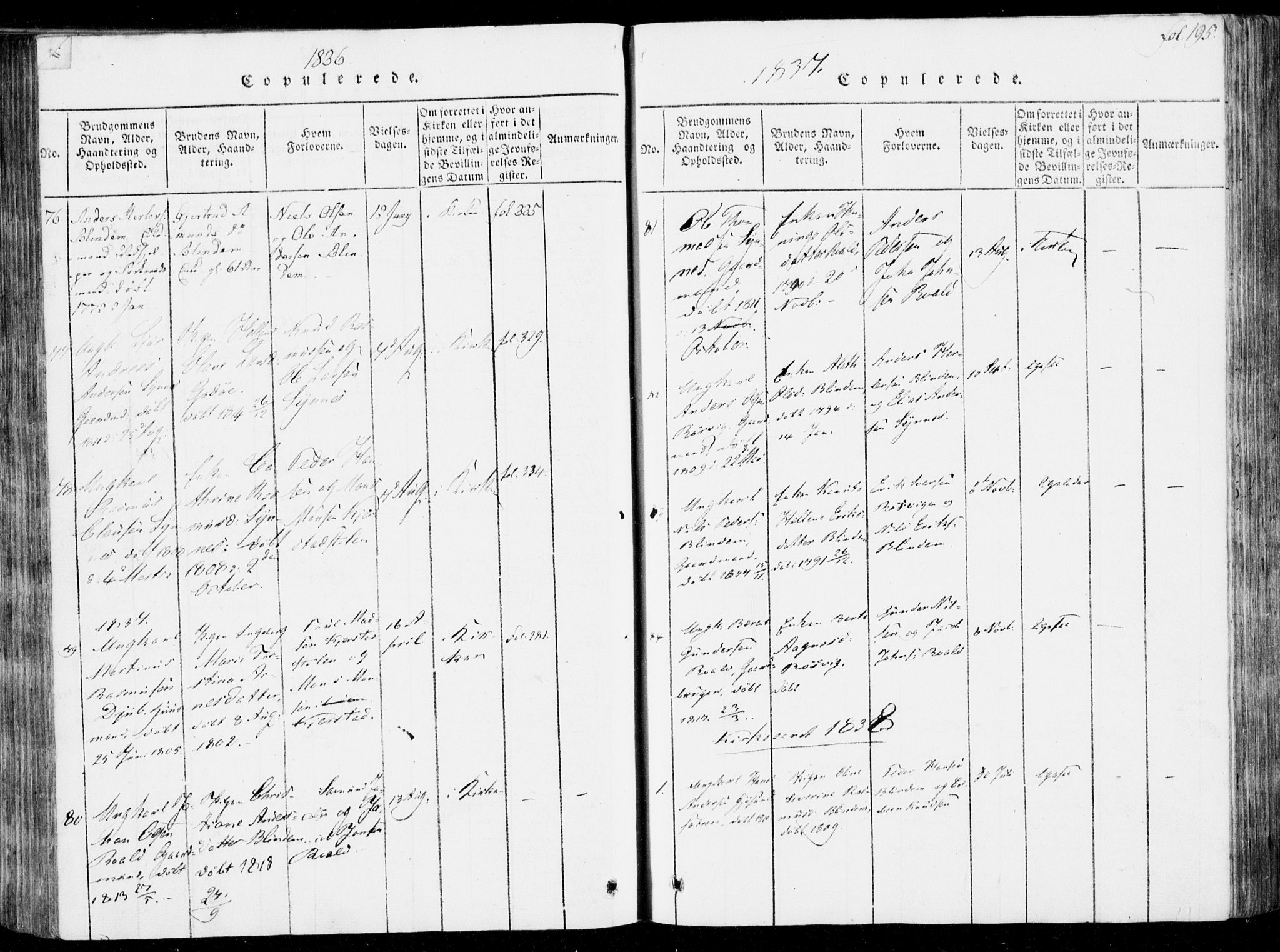 Ministerialprotokoller, klokkerbøker og fødselsregistre - Møre og Romsdal, AV/SAT-A-1454/537/L0517: Parish register (official) no. 537A01, 1818-1862, p. 195