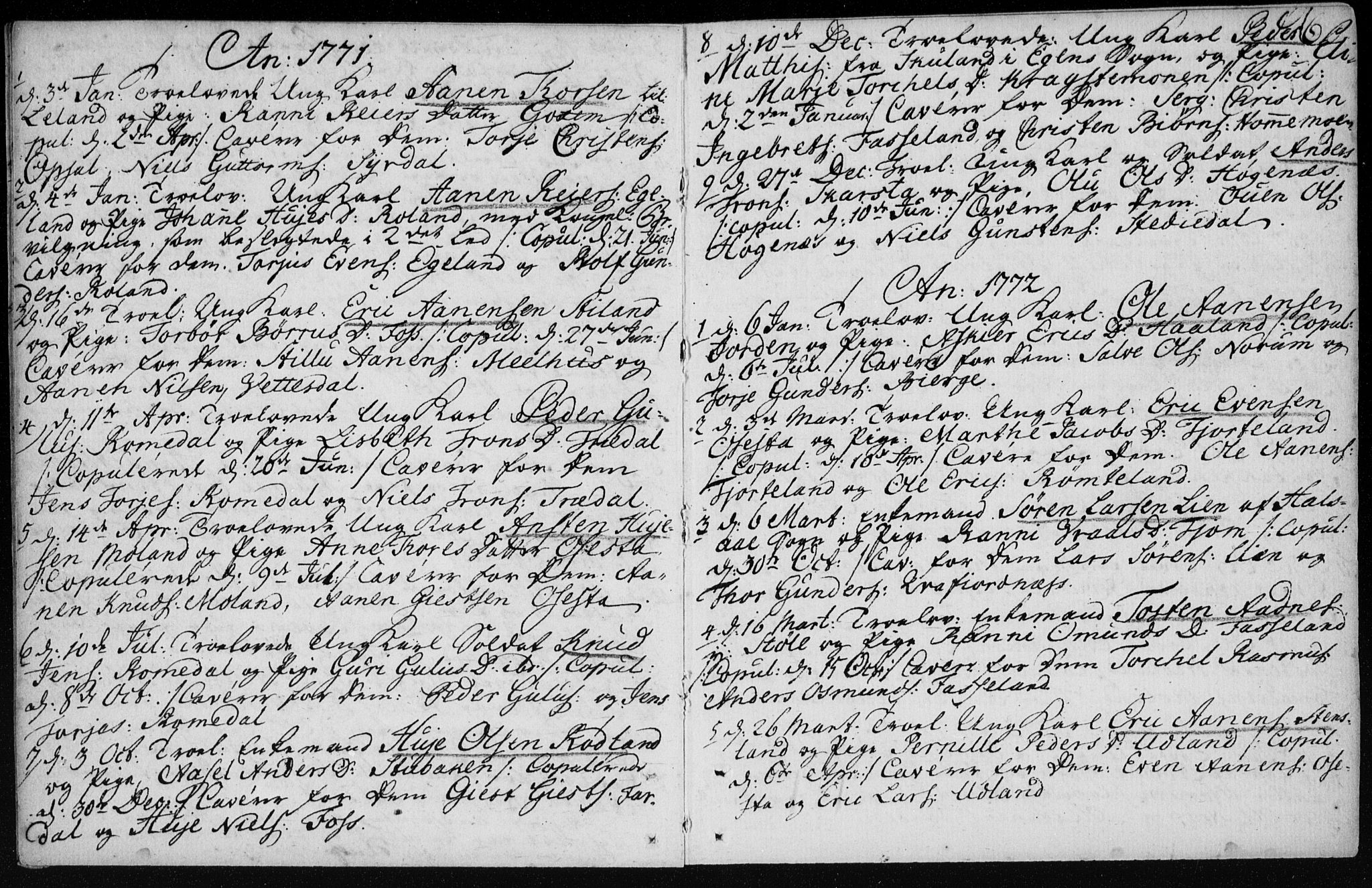 Sør-Audnedal sokneprestkontor, AV/SAK-1111-0039/F/Fa/Fab/L0003: Parish register (official) no. A 3, 1766-1828, p. 6