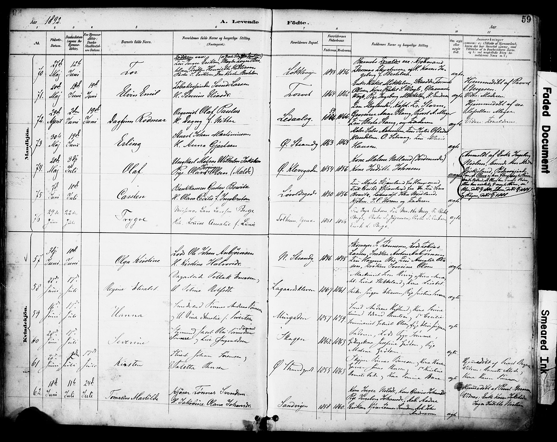 Domkirken sokneprestkontor, AV/SAST-A-101812/001/30/30BA/L0030: Parish register (official) no. A 29, 1889-1902, p. 59