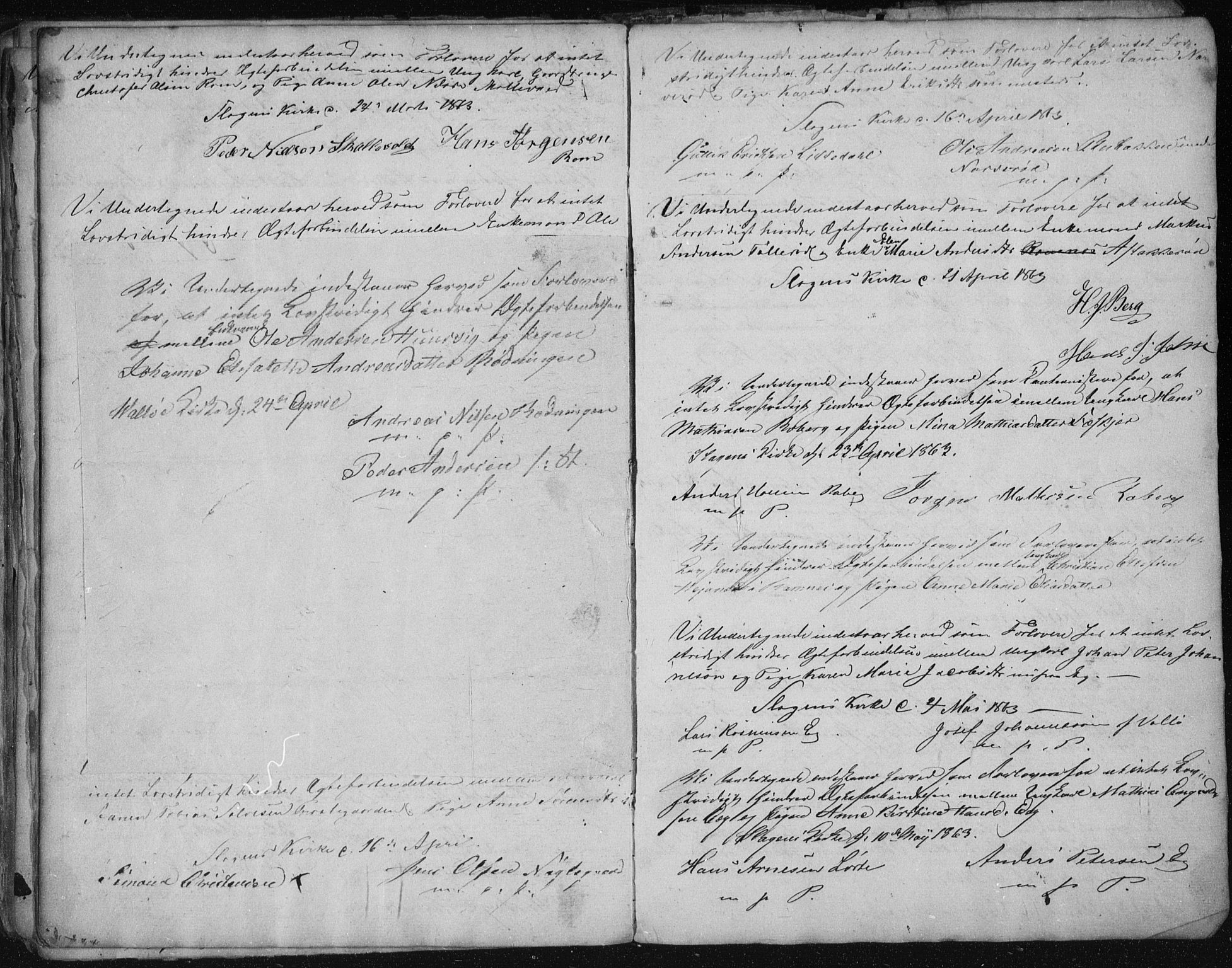 Sem kirkebøker, AV/SAKO-A-5/Y/Ya/L0001: Best man's statements no. 1, 1848-1864