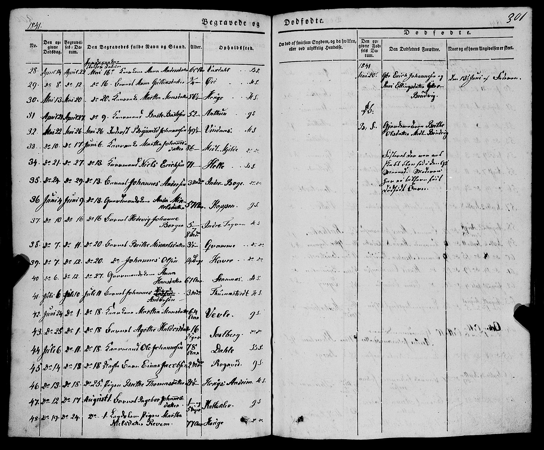 Haus sokneprestembete, AV/SAB-A-75601/H/Haa: Parish register (official) no. A 15, 1838-1847, p. 301