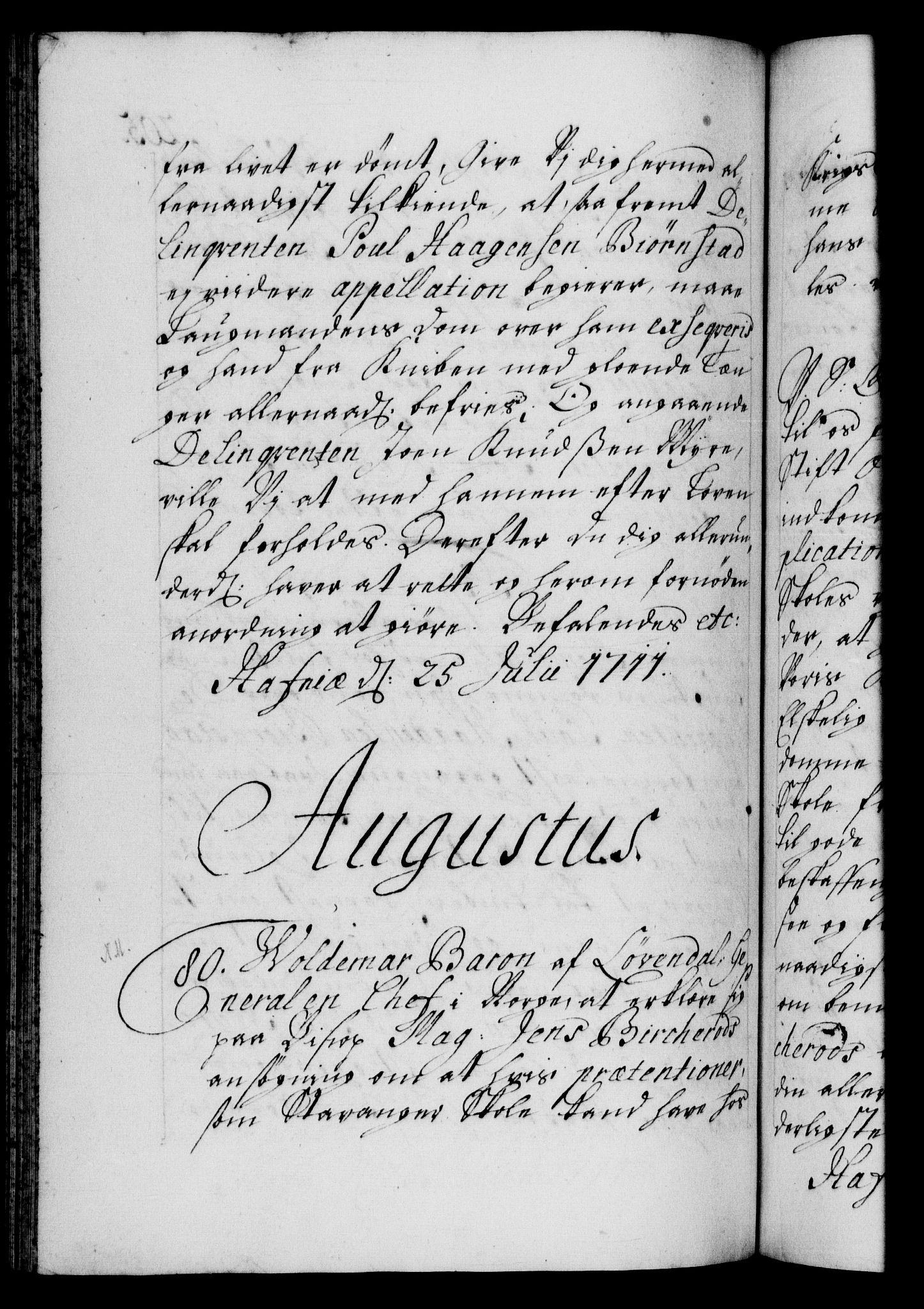 Danske Kanselli 1572-1799, AV/RA-EA-3023/F/Fc/Fca/Fcab/L0019: Norske tegnelser, 1710-1714, p. 205b