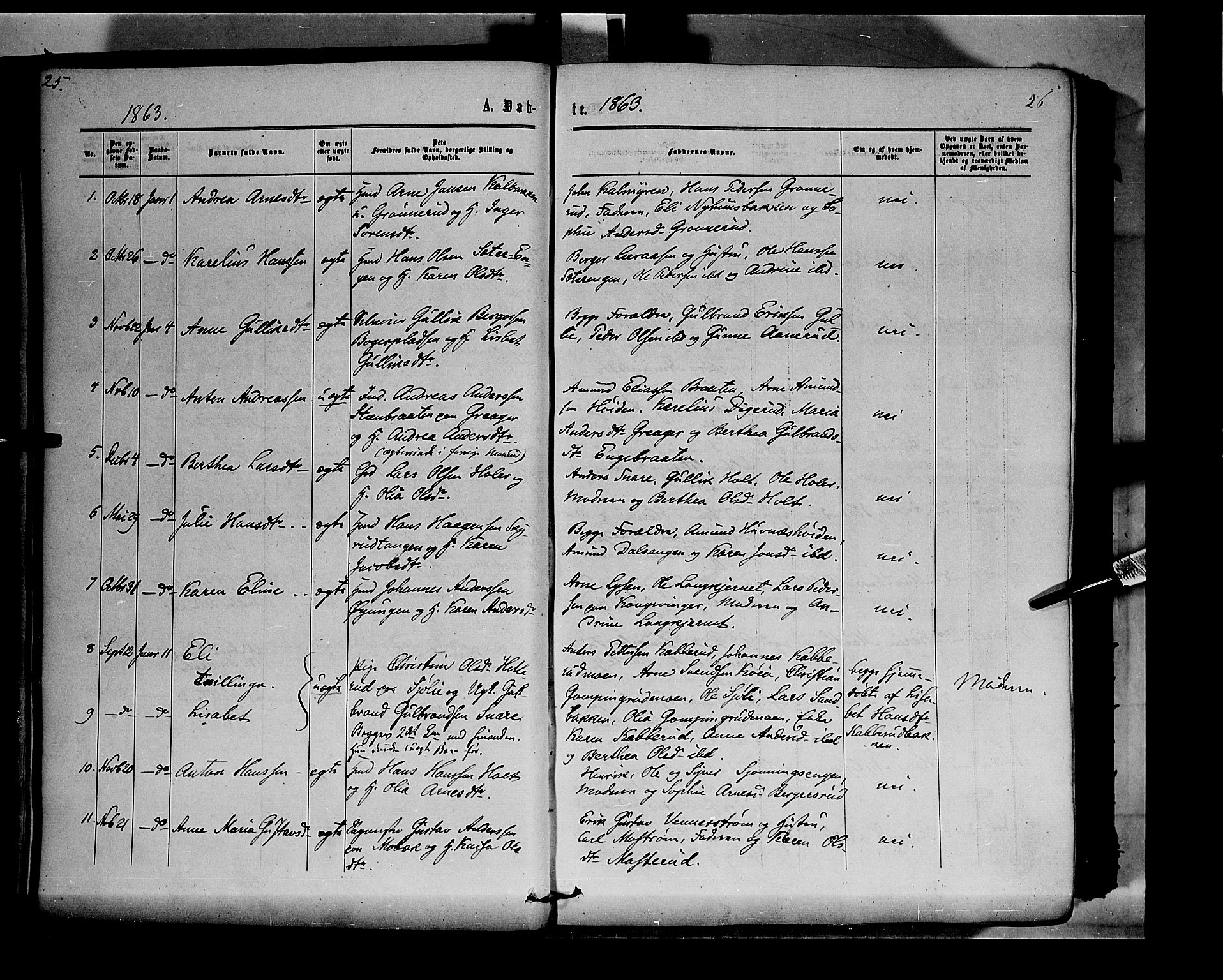 Vinger prestekontor, AV/SAH-PREST-024/H/Ha/Haa/L0011: Parish register (official) no. 11, 1862-1870, p. 26