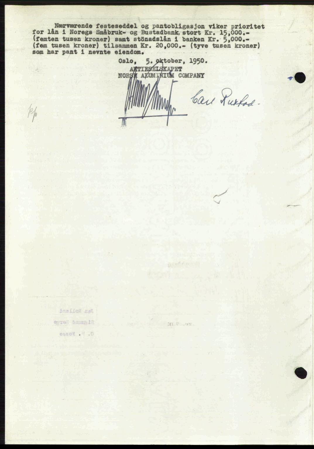 Ytre Sogn tingrett, SAB/A-2601/1/G/Gbb/L0009: Mortgage book no. A6 - A7 (B4), 1950-1950, Diary no: : 1038/1950