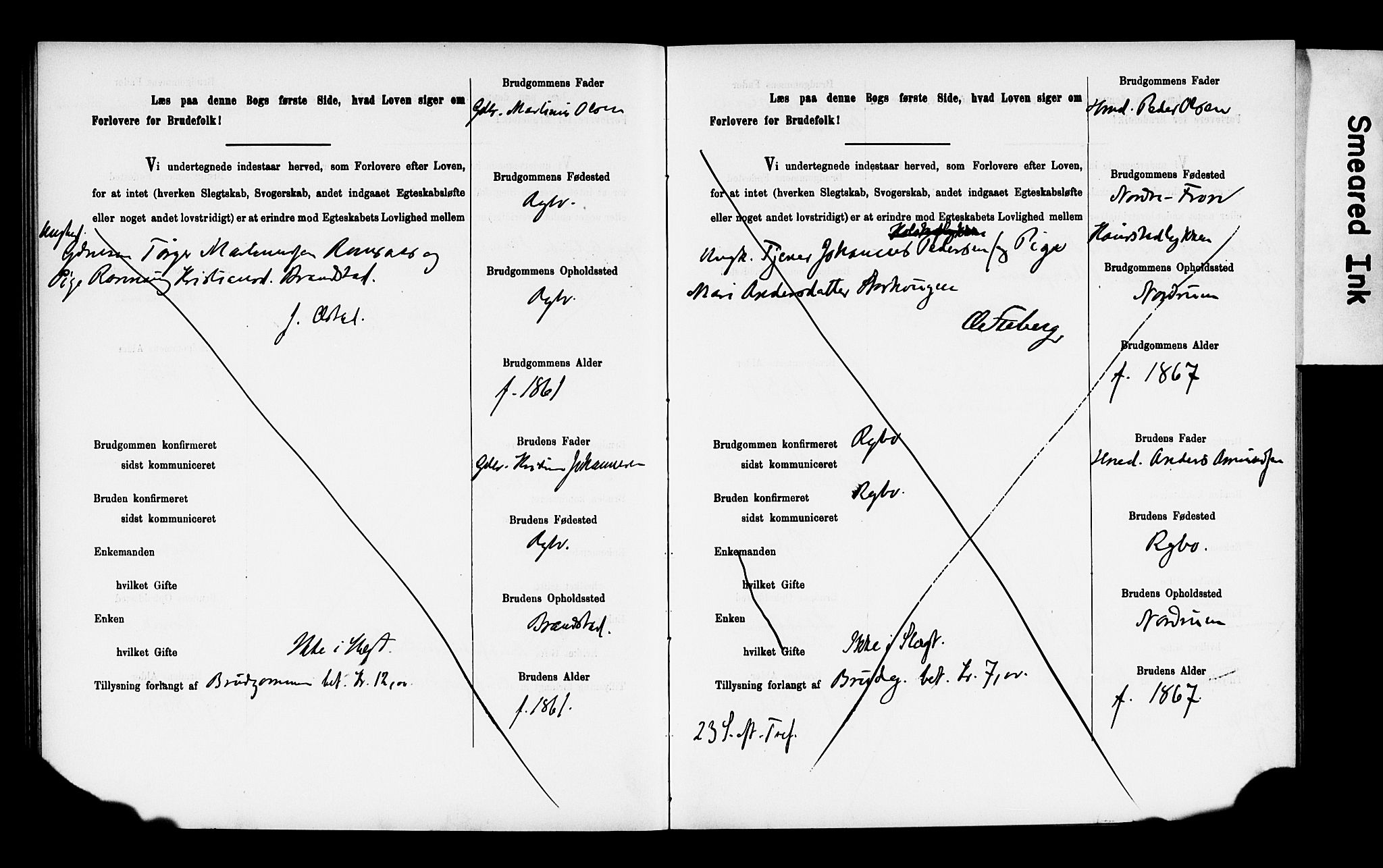 Ringebu prestekontor, AV/SAH-PREST-082/I/Ie: Banns register no. 2, 1886-1894