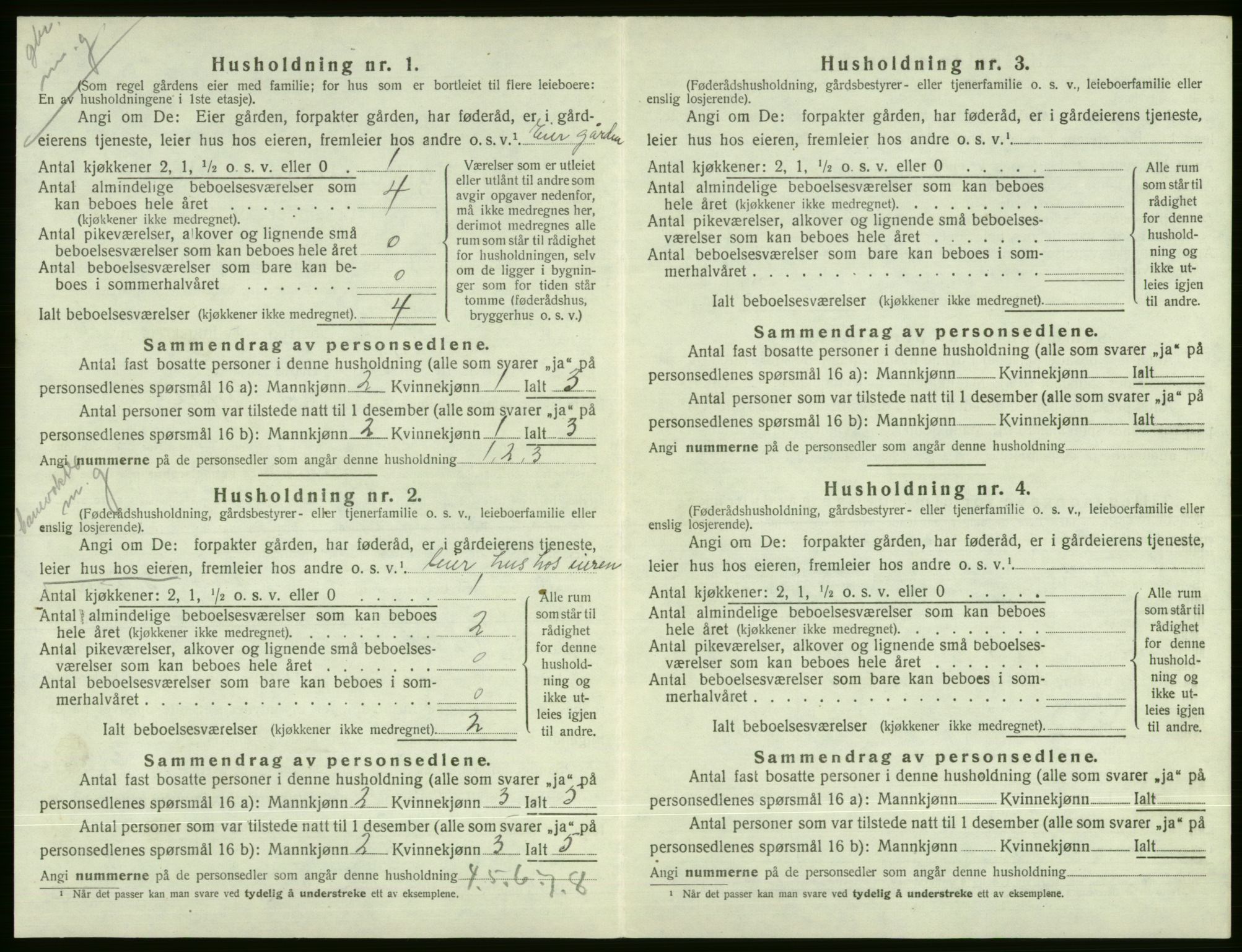 SAB, 1920 census for Voss, 1920, p. 1540