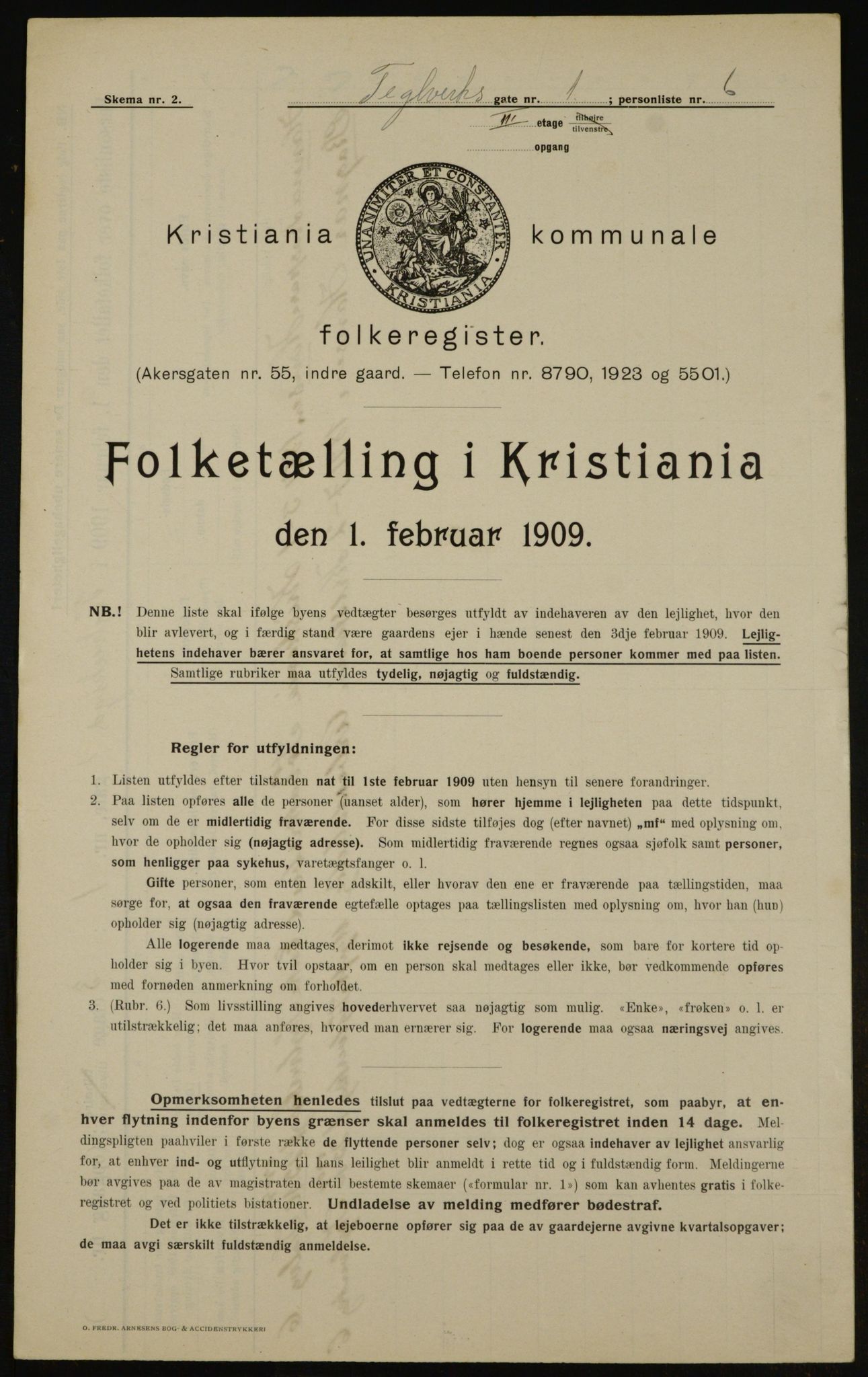 OBA, Municipal Census 1909 for Kristiania, 1909, p. 97266