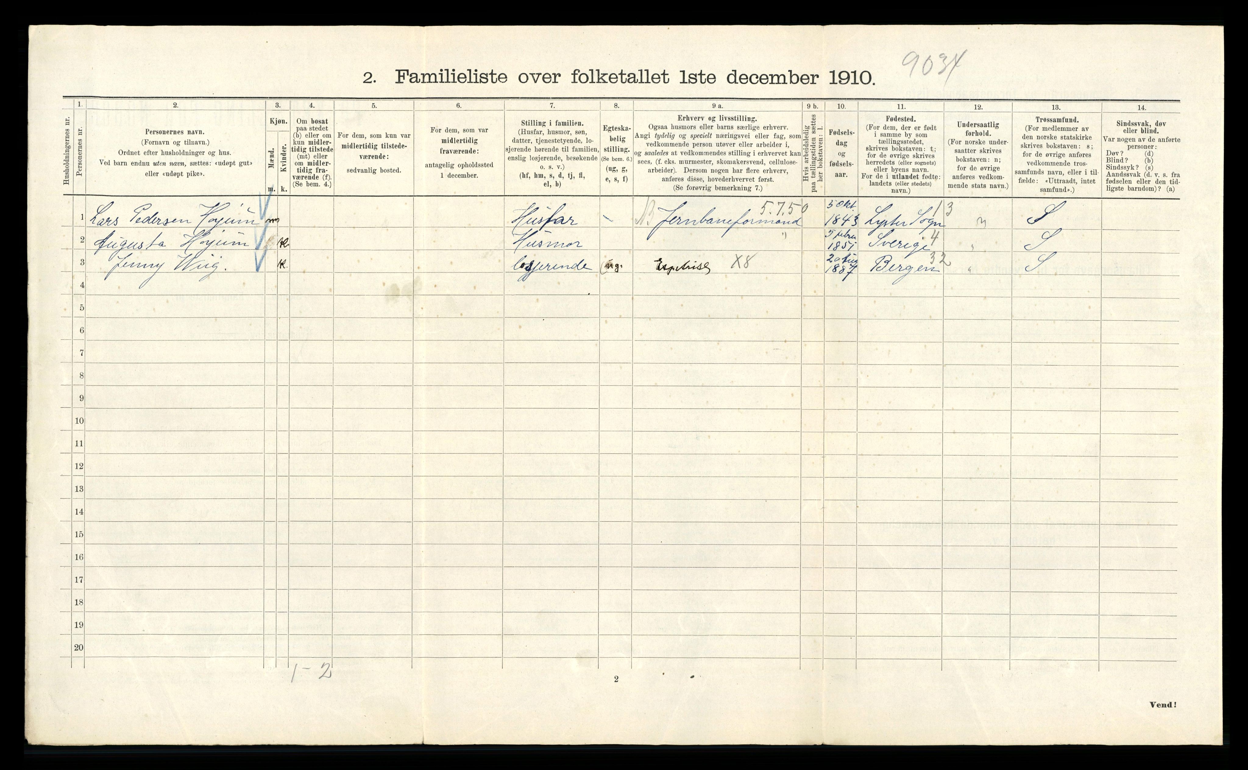 RA, 1910 census for Kristiania, 1910, p. 69582