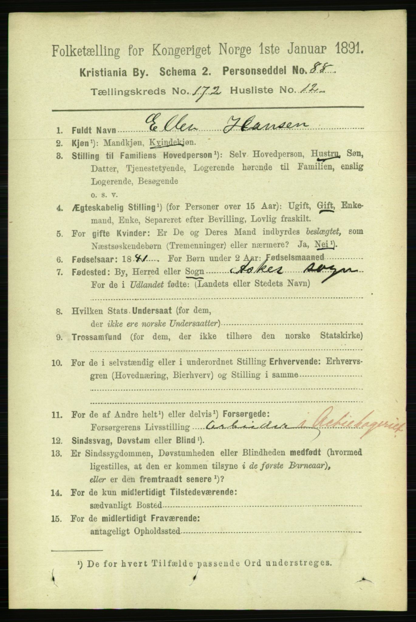 RA, 1891 census for 0301 Kristiania, 1891, p. 102273
