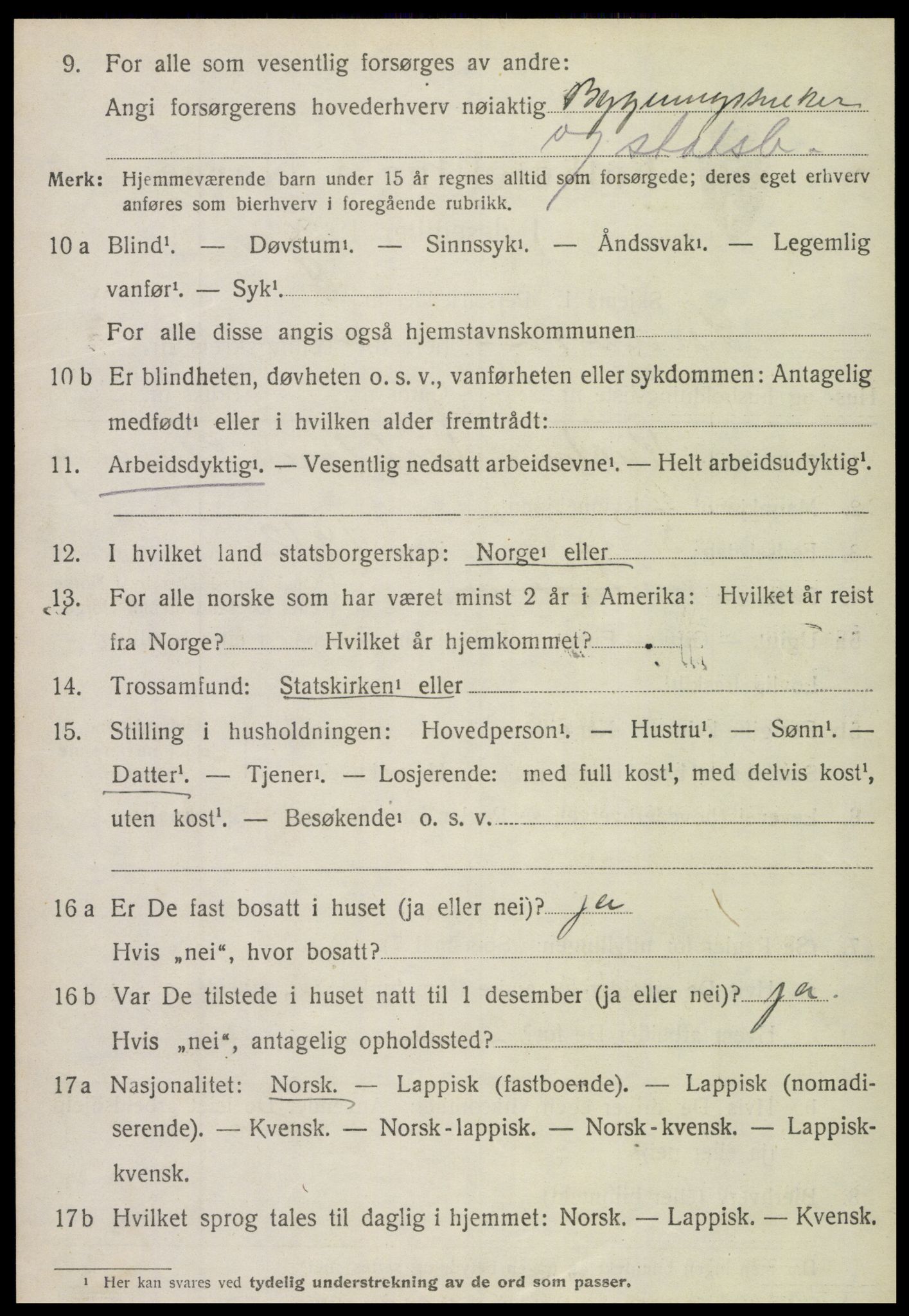 SAT, 1920 census for Snåsa, 1920, p. 1583