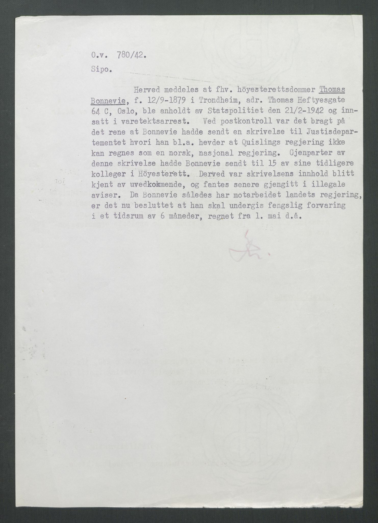 Landssvikarkivet, Oslo politikammer, AV/RA-S-3138-01/D/Di/L0001: Anr. 1559, 1945-1947, p. 360