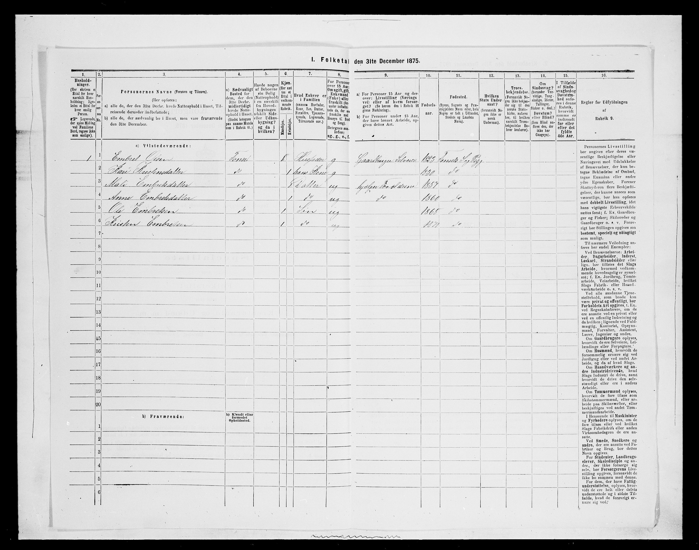 SAH, 1875 census for 0437P Tynset, 1875, p. 432