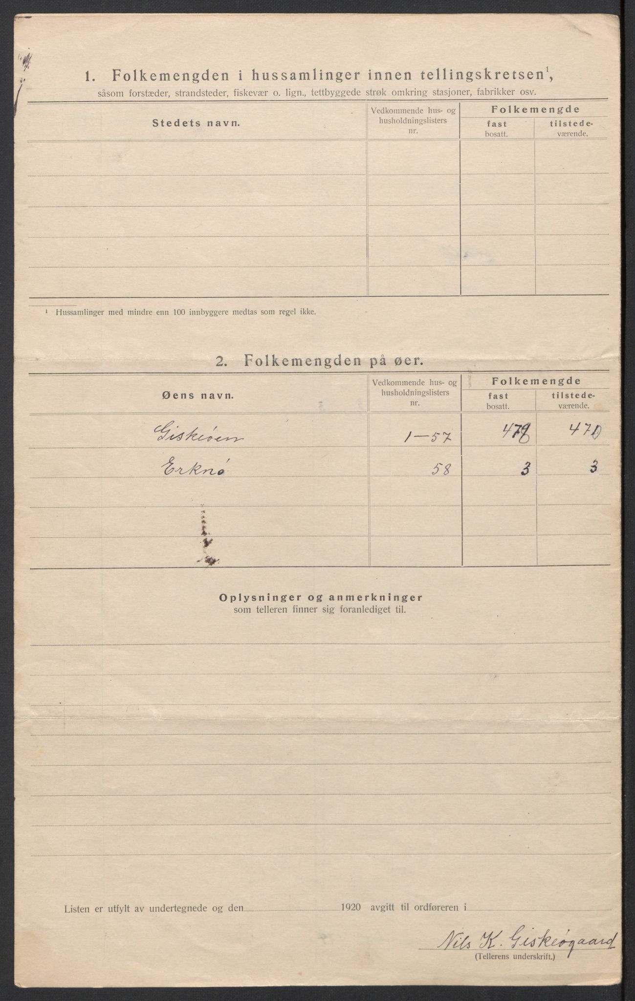 SAT, 1920 census for Giske, 1920, p. 17