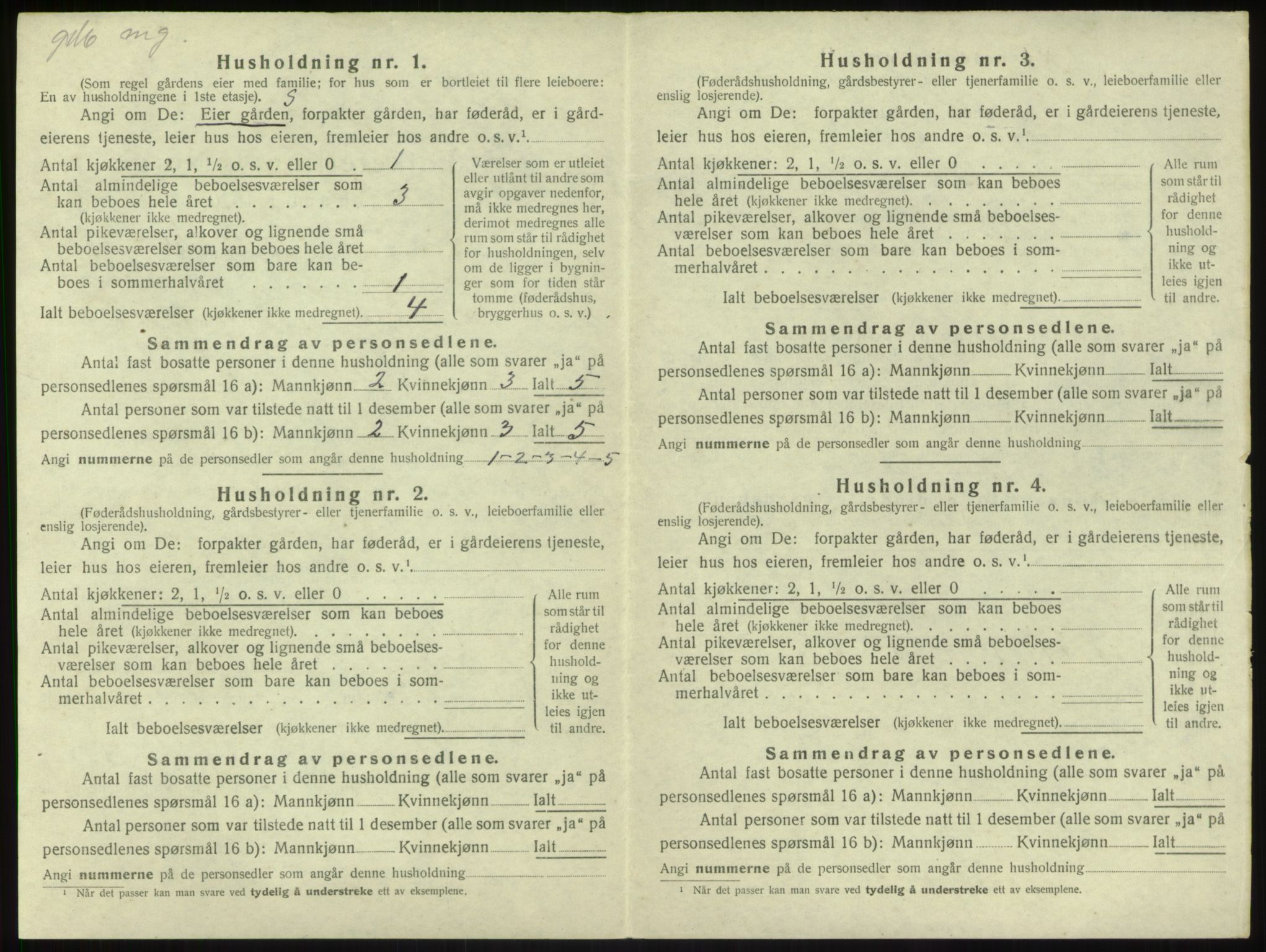 SAB, 1920 census for Balestrand, 1920, p. 339