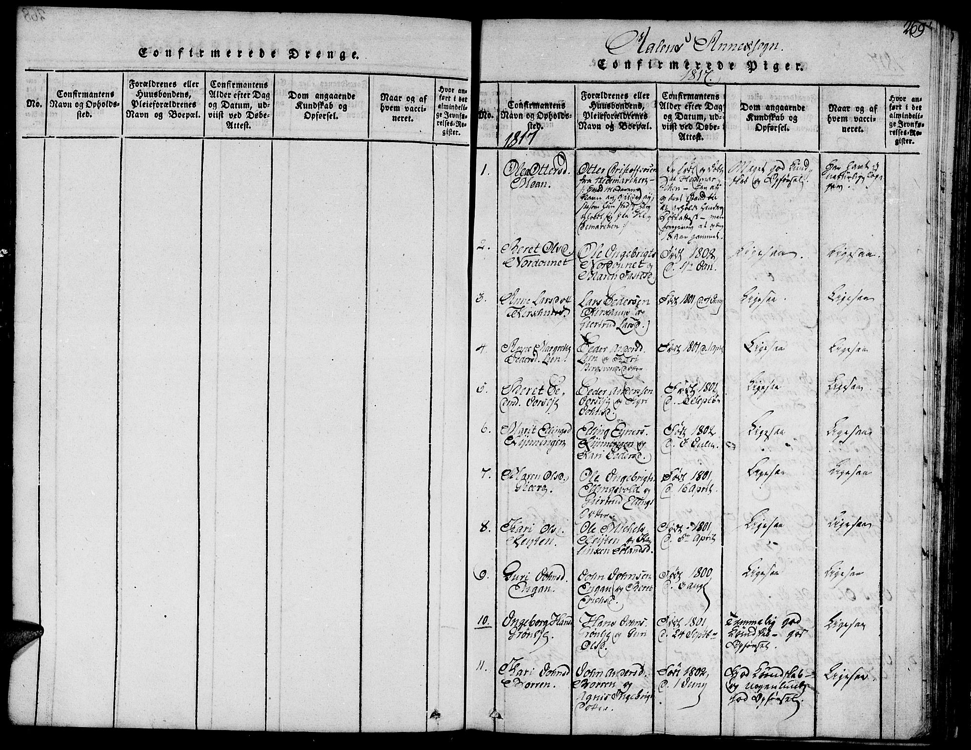 Ministerialprotokoller, klokkerbøker og fødselsregistre - Sør-Trøndelag, SAT/A-1456/685/L0956: Parish register (official) no. 685A03 /3, 1817-1829, p. 269