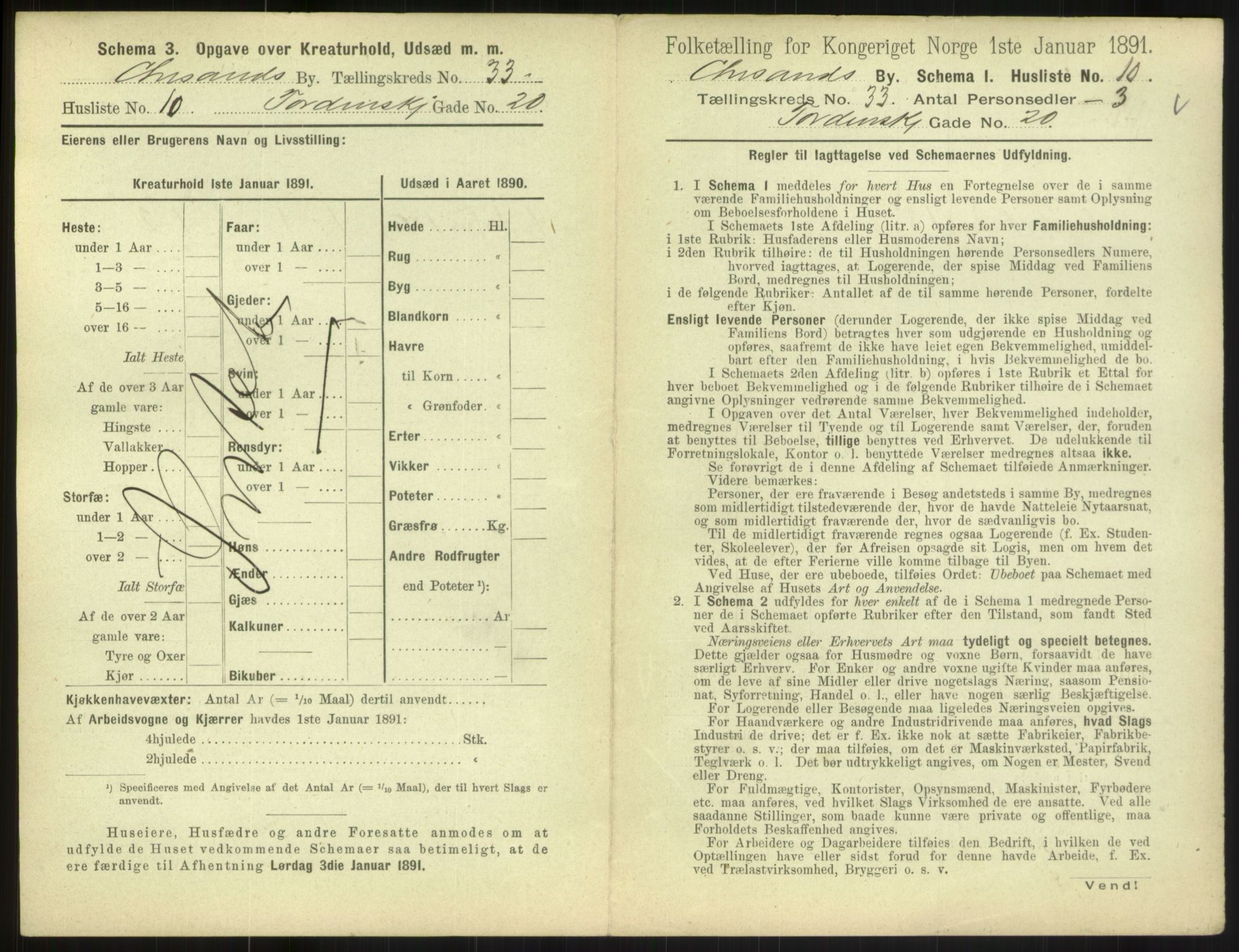 RA, 1891 census for 1001 Kristiansand, 1891, p. 1796