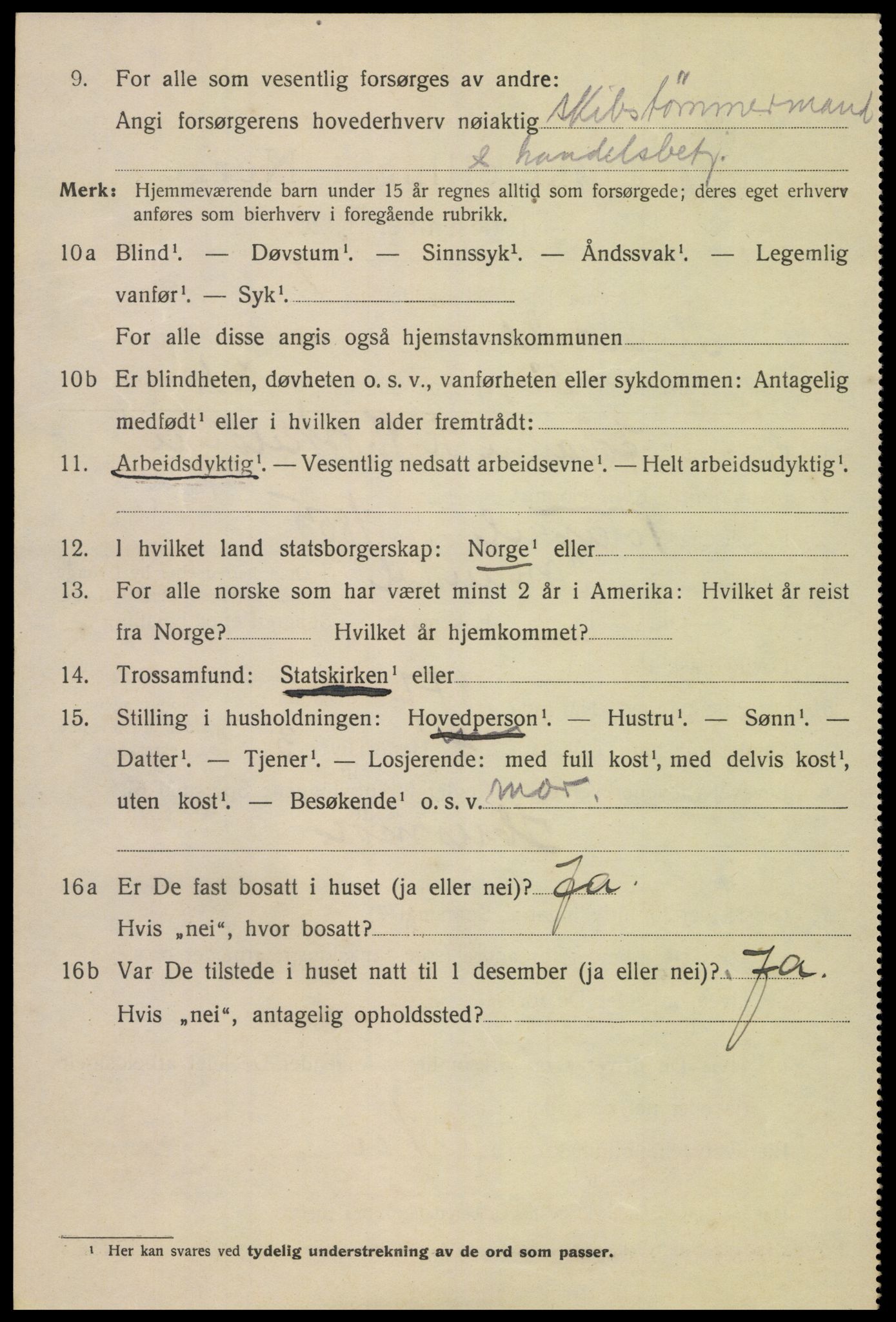 SAK, 1920 census for Mandal, 1920, p. 4734