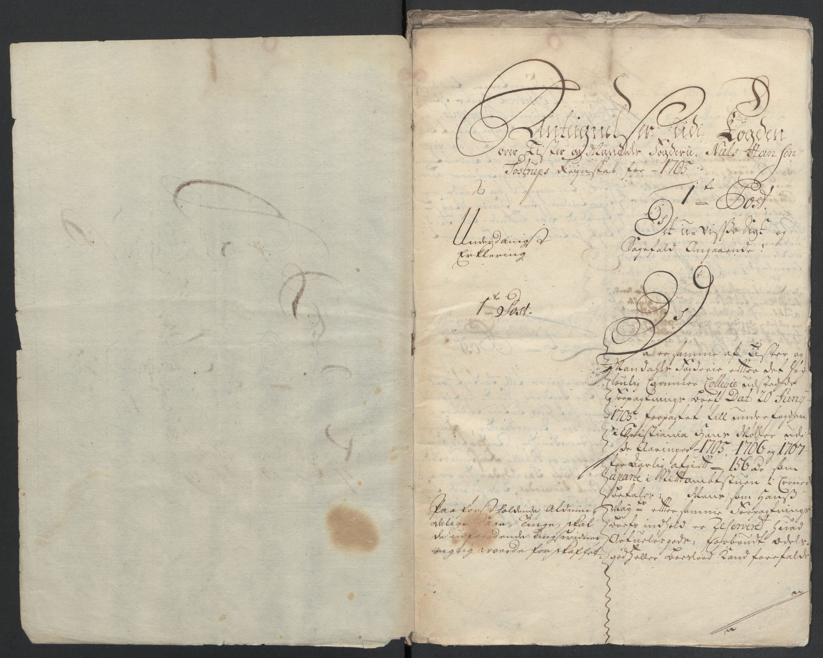 Rentekammeret inntil 1814, Reviderte regnskaper, Fogderegnskap, RA/EA-4092/R43/L2551: Fogderegnskap Lista og Mandal, 1705-1709, p. 131