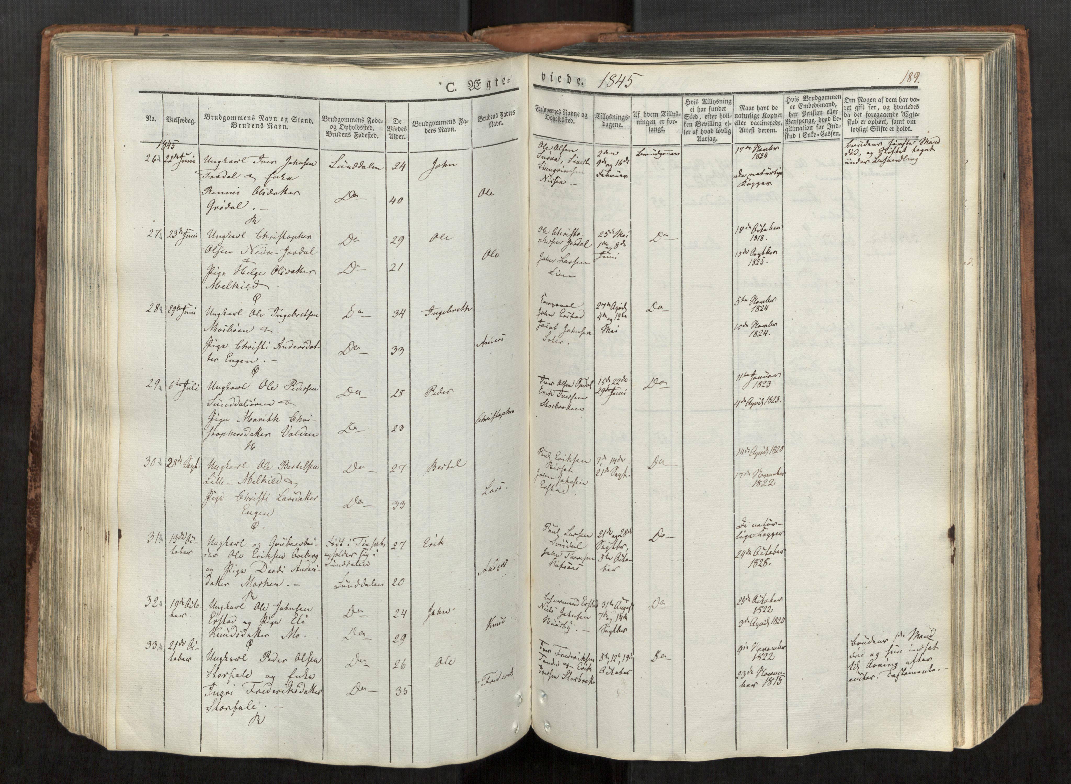 Ministerialprotokoller, klokkerbøker og fødselsregistre - Møre og Romsdal, AV/SAT-A-1454/590/L1012: Parish register (official) no. 590A04, 1832-1846, p. 189