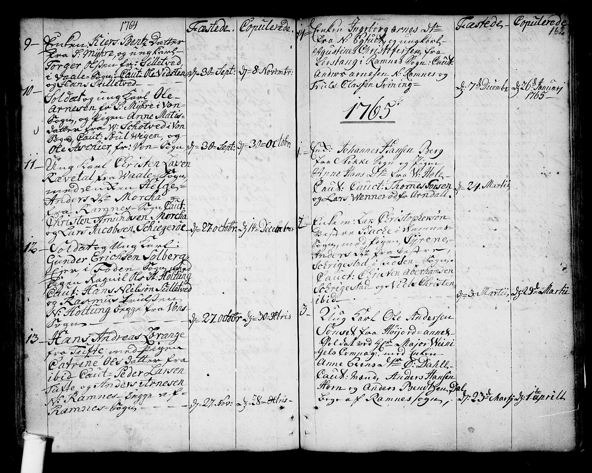 Ramnes kirkebøker, SAKO/A-314/F/Fa/L0001: Parish register (official) no. I 1, 1732-1774, p. 162