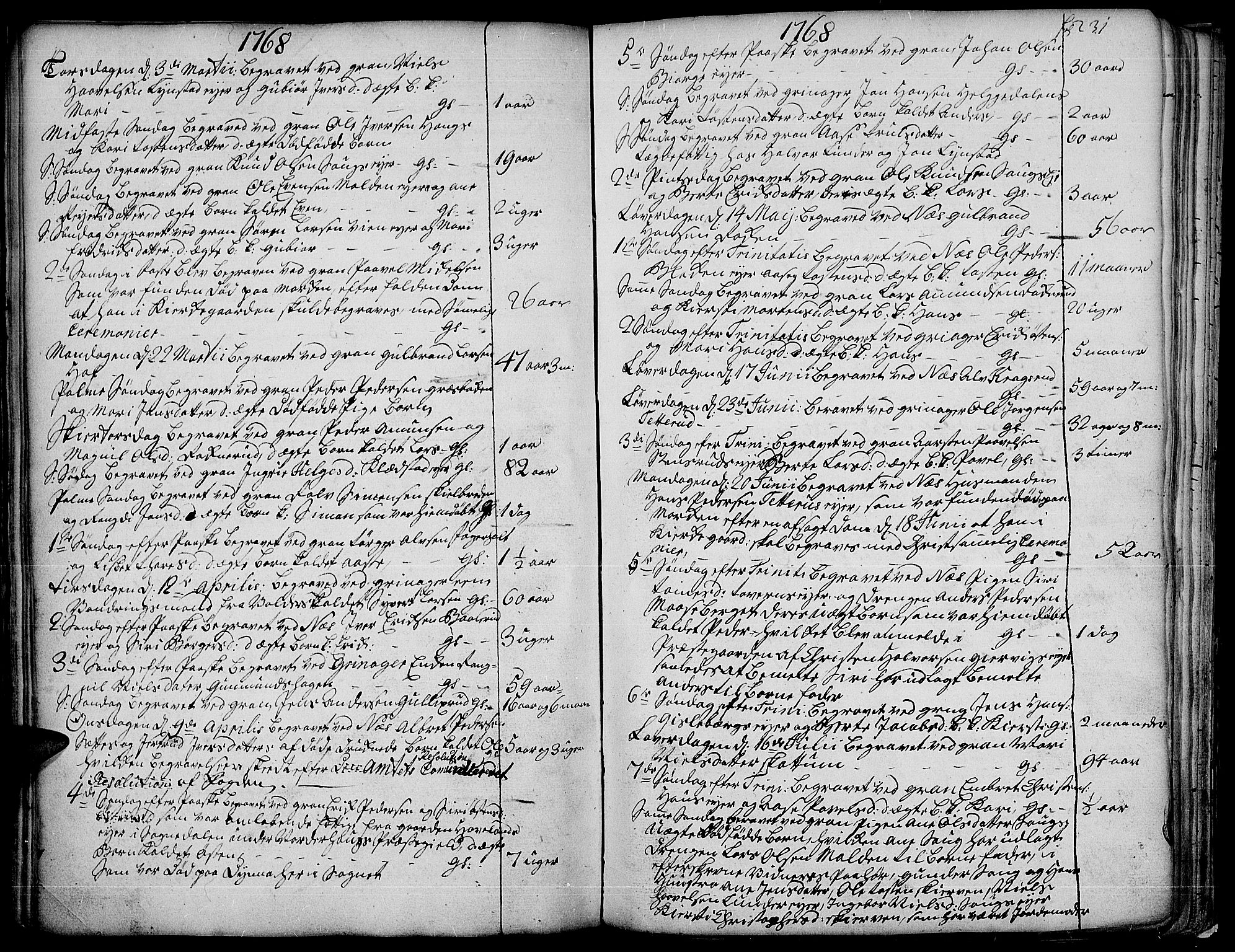 Gran prestekontor, AV/SAH-PREST-112/H/Ha/Haa/L0004: Parish register (official) no. 4, 1759-1775, p. 231