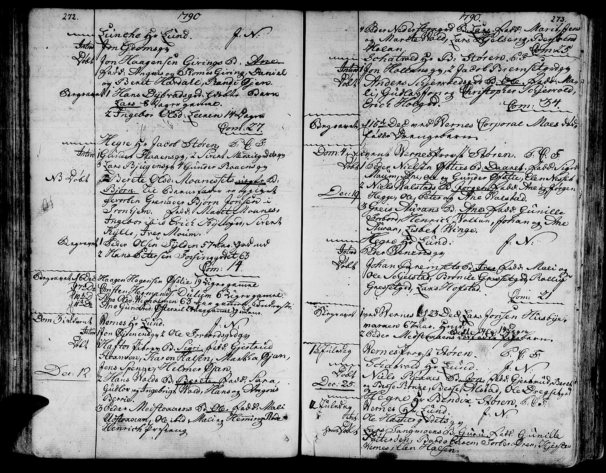 Ministerialprotokoller, klokkerbøker og fødselsregistre - Nord-Trøndelag, SAT/A-1458/709/L0059: Parish register (official) no. 709A06, 1781-1797, p. 272-273