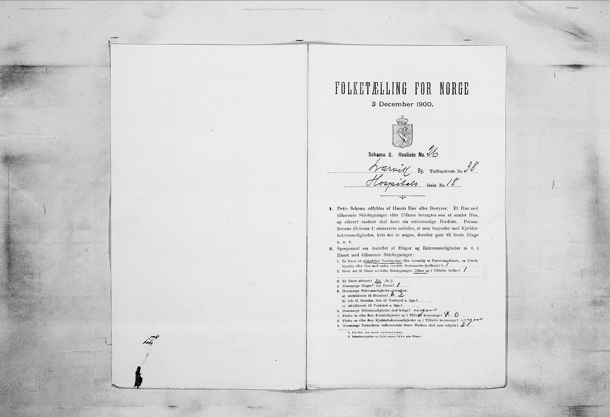 RA, 1900 census for Larvik, 1900, p. 5092