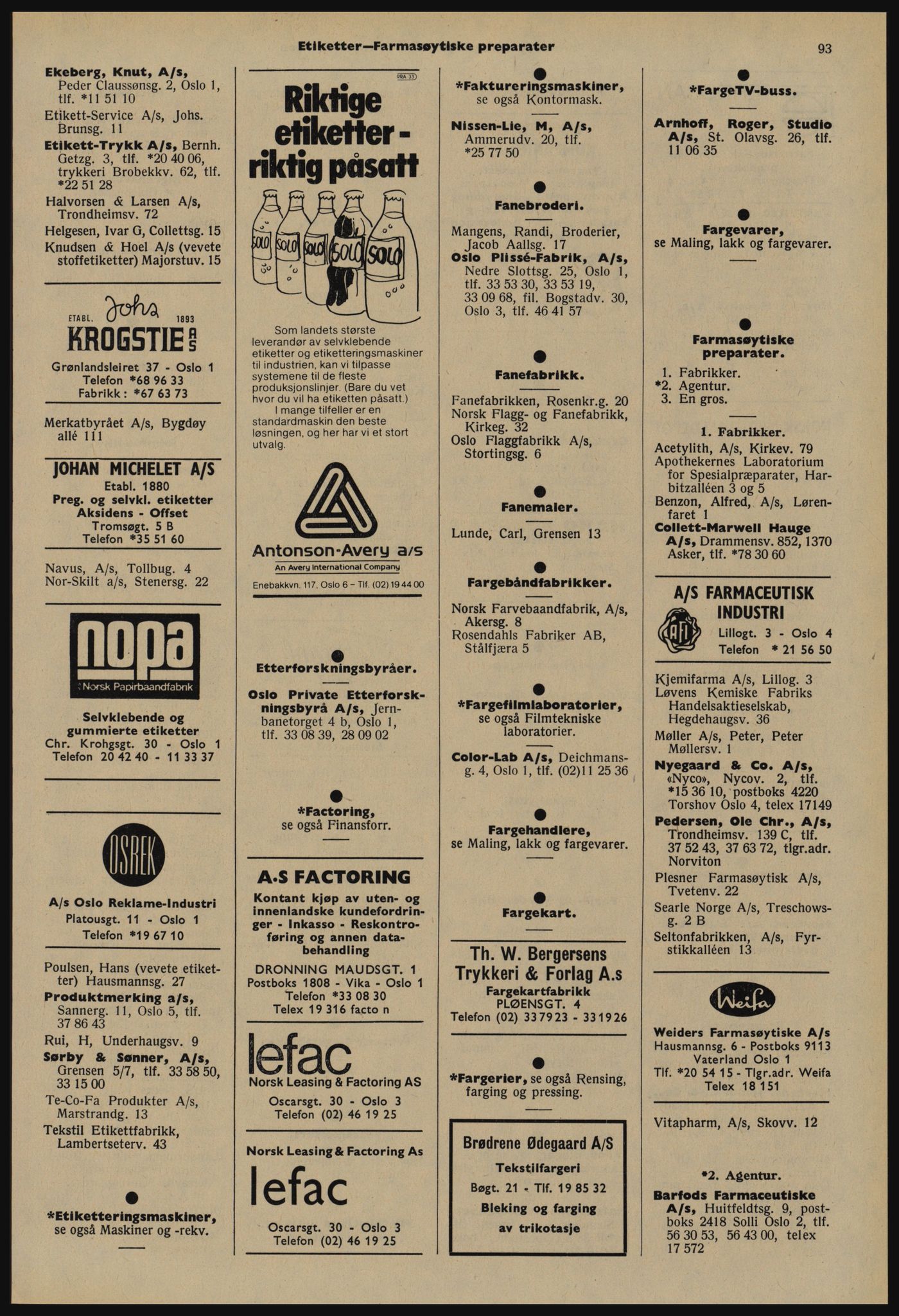 Kristiania/Oslo adressebok, PUBL/-, 1978-1979, p. 93