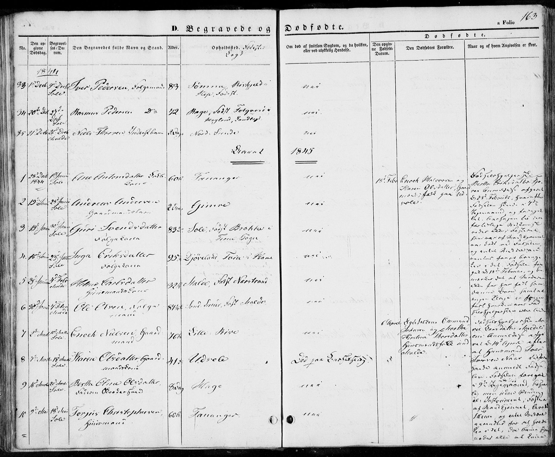 Håland sokneprestkontor, SAST/A-101802/001/30BA/L0006: Parish register (official) no. A 6, 1842-1853, p. 163