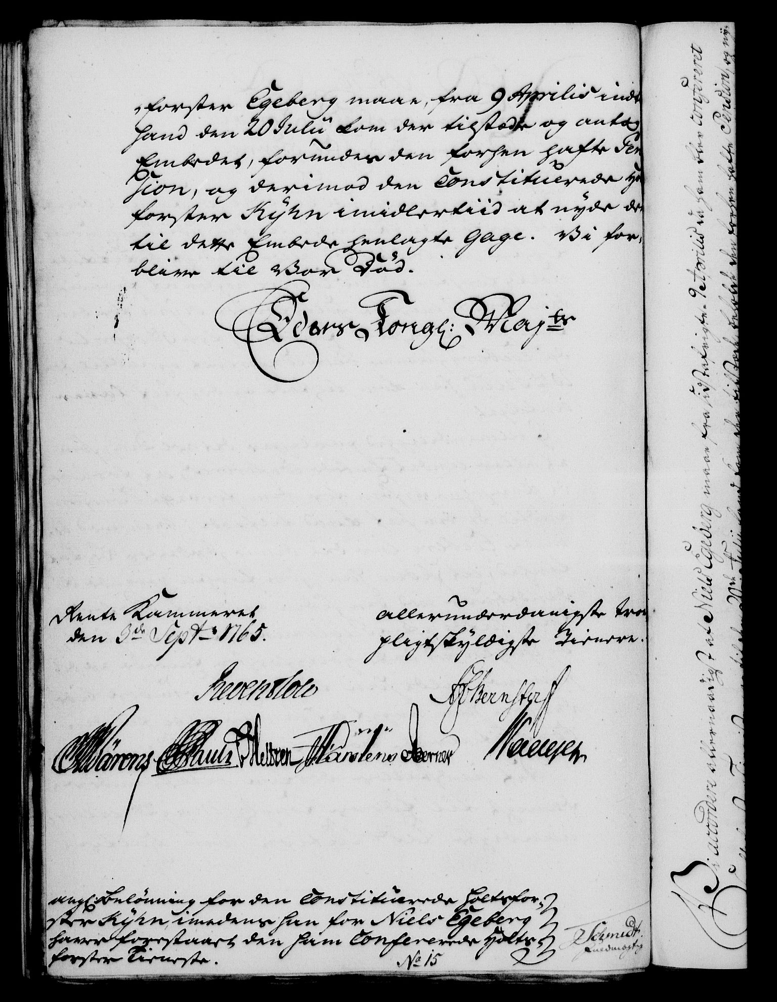 Rentekammeret, Kammerkanselliet, RA/EA-3111/G/Gf/Gfa/L0047: Norsk relasjons- og resolusjonsprotokoll (merket RK 52.47), 1765, p. 329