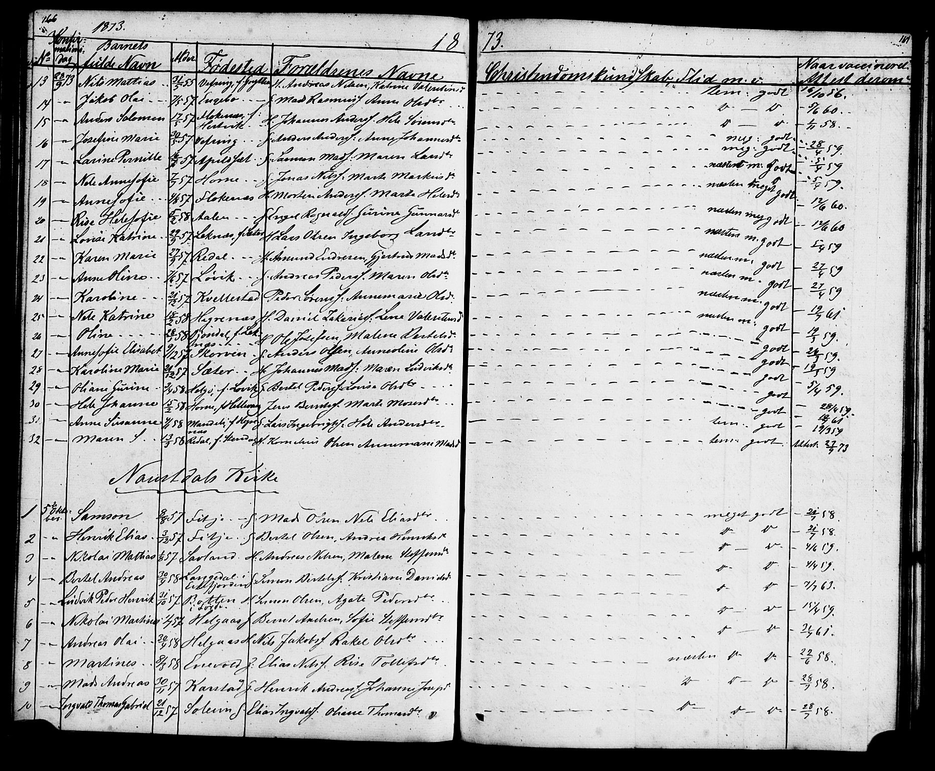 Førde sokneprestembete, SAB/A-79901: Curate's parish register no. A 1, 1870-1881, p. 166-167
