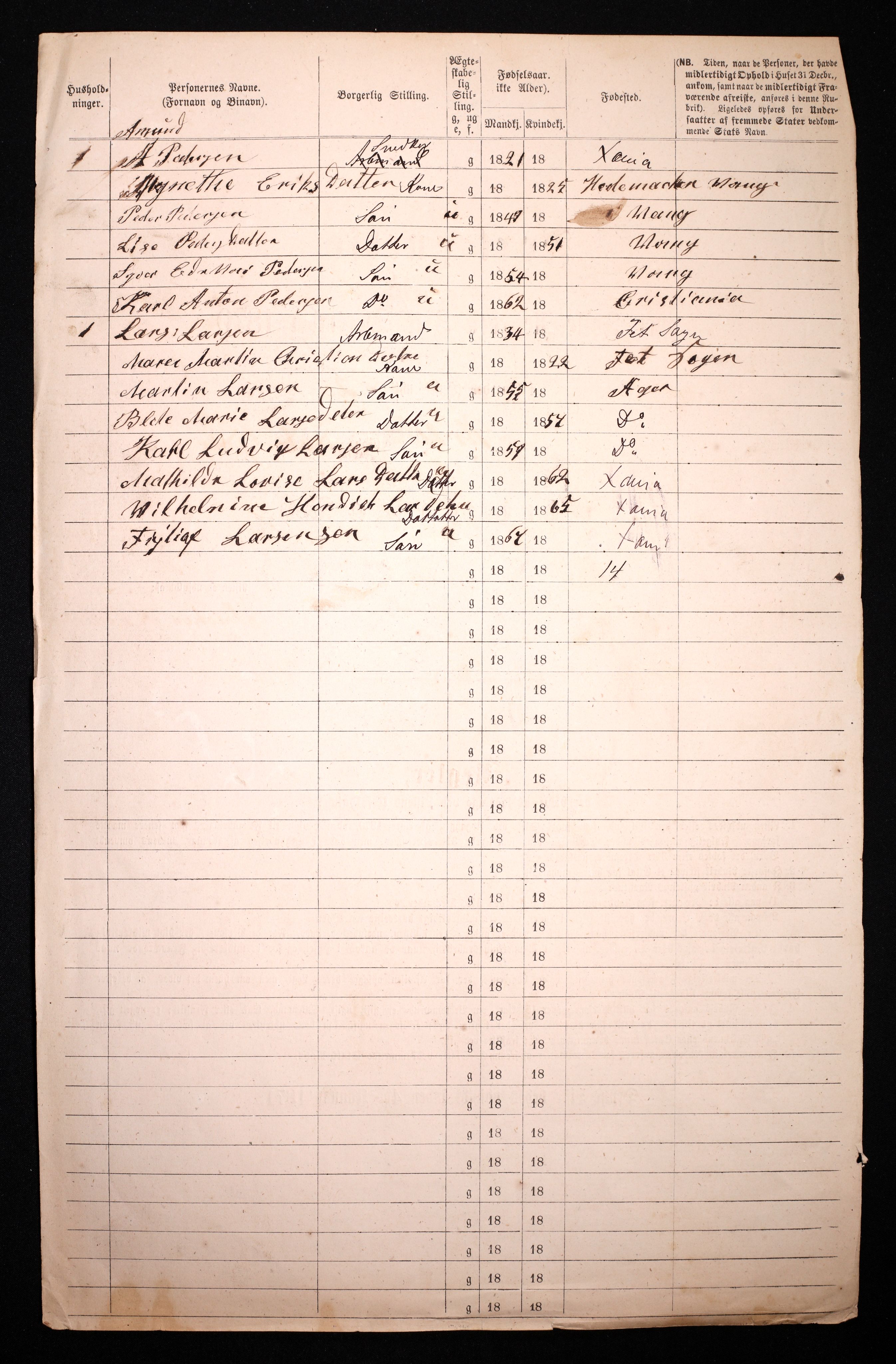 RA, 1870 census for 0301 Kristiania, 1870, p. 4556