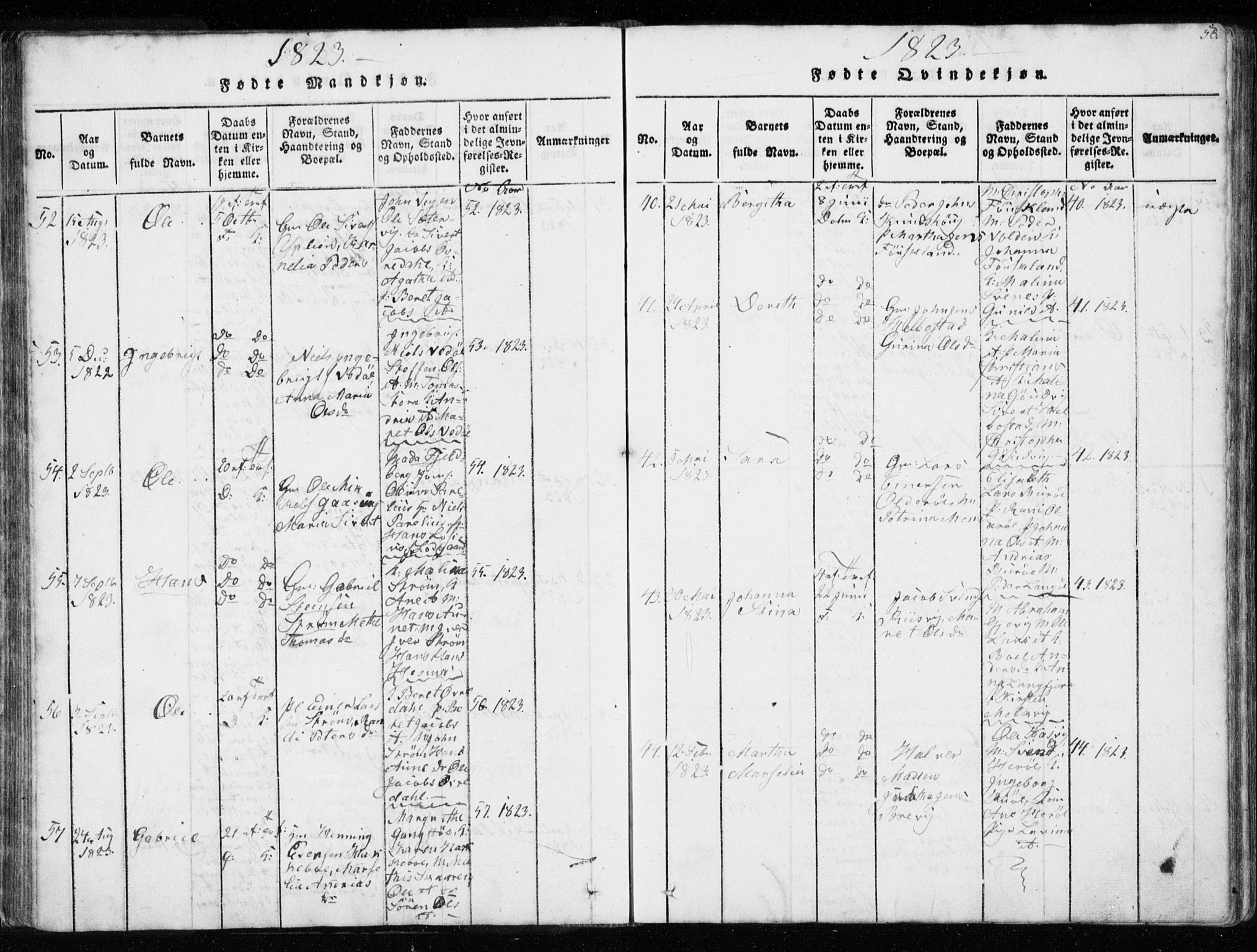 Ministerialprotokoller, klokkerbøker og fødselsregistre - Sør-Trøndelag, SAT/A-1456/634/L0527: Parish register (official) no. 634A03, 1818-1826, p. 58