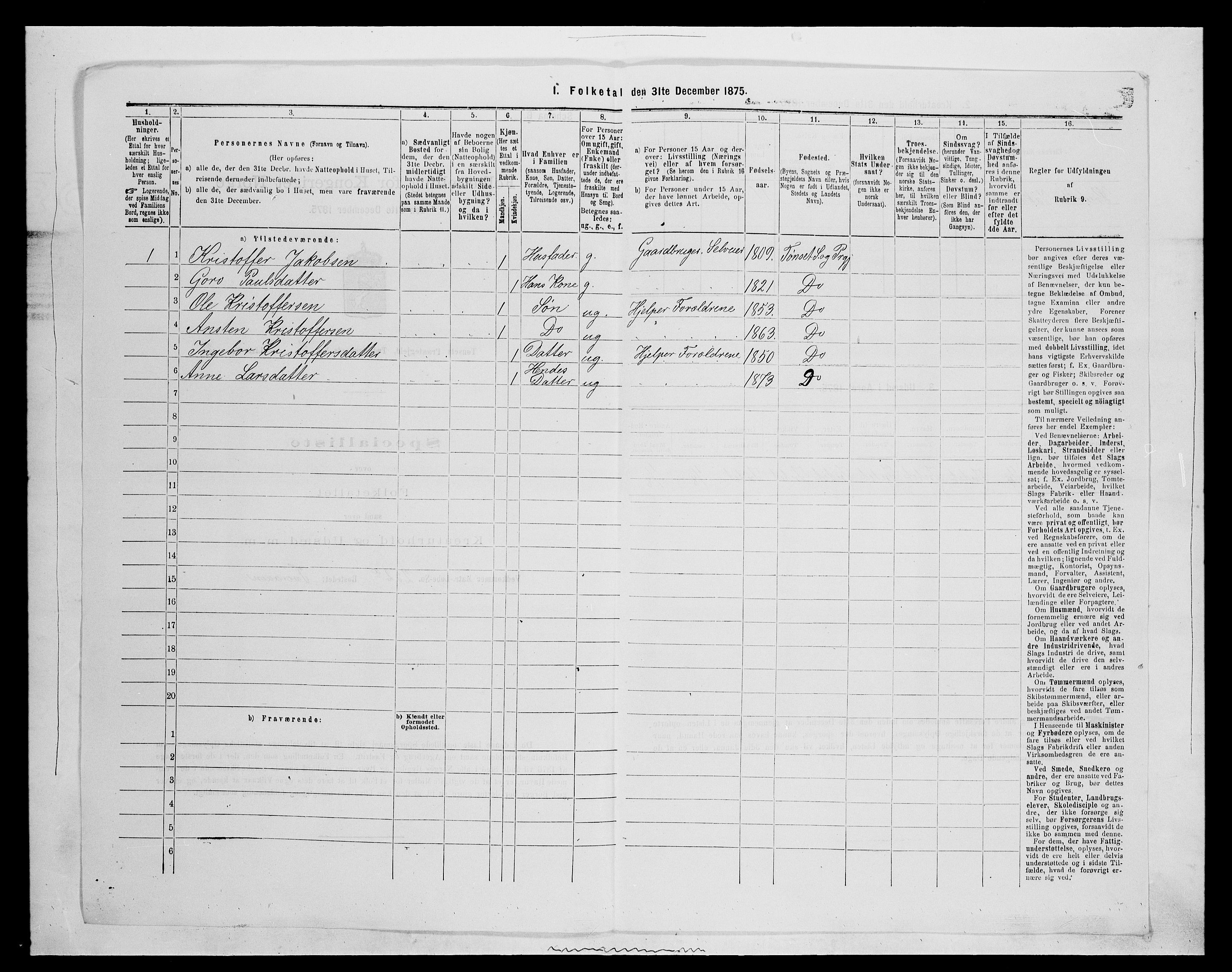 SAH, 1875 census for 0437P Tynset, 1875, p. 908