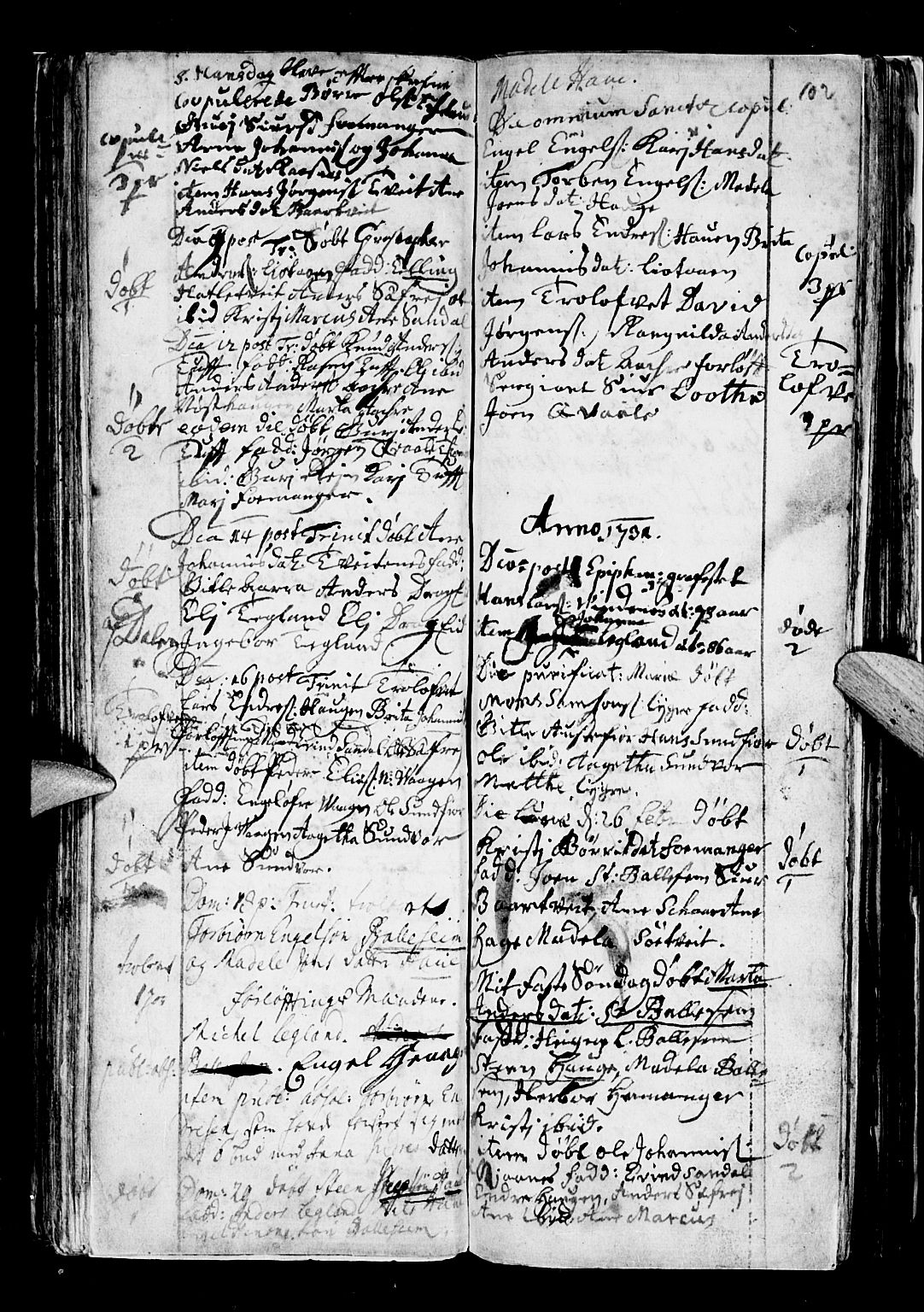 Os sokneprestembete, AV/SAB-A-99929: Parish register (official) no. A 5, 1669-1760, p. 102