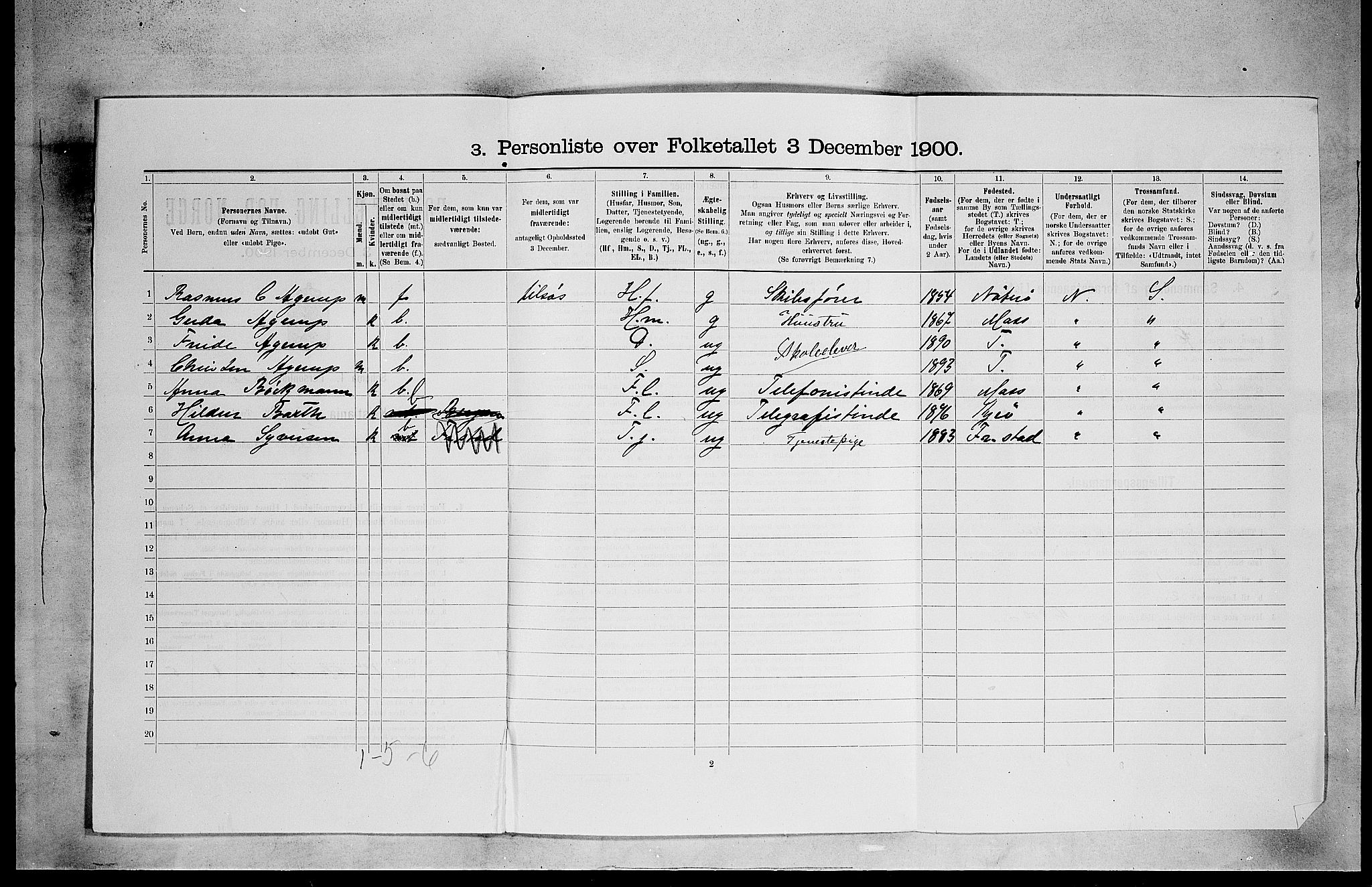 SAO, 1900 census for Kristiania, 1900, p. 6522