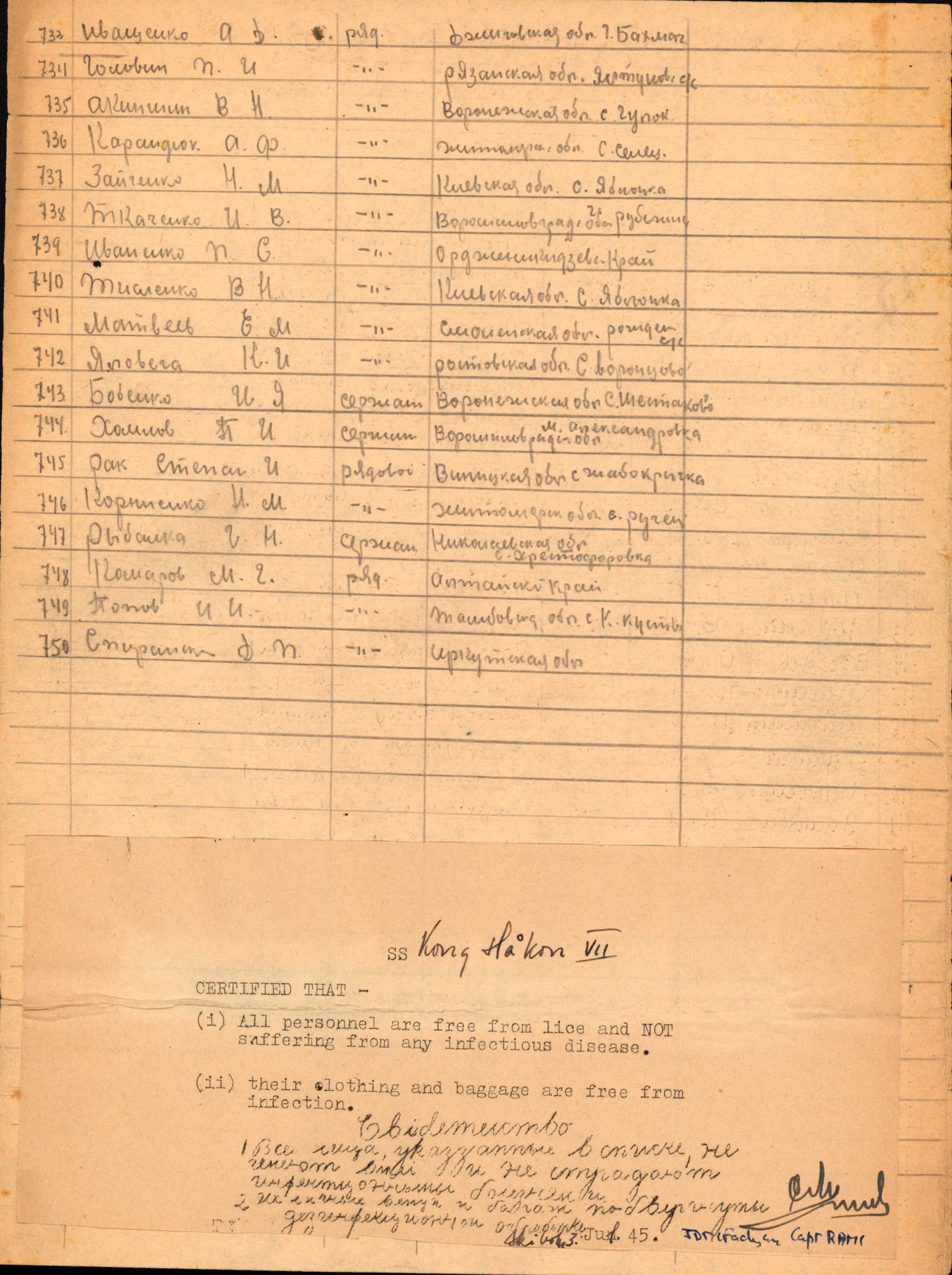 Flyktnings- og fangedirektoratet, Repatrieringskontoret, RA/S-1681/D/Db/L0024: Displaced Persons (DPs) og sivile tyskere, 1945-1948, p. 105