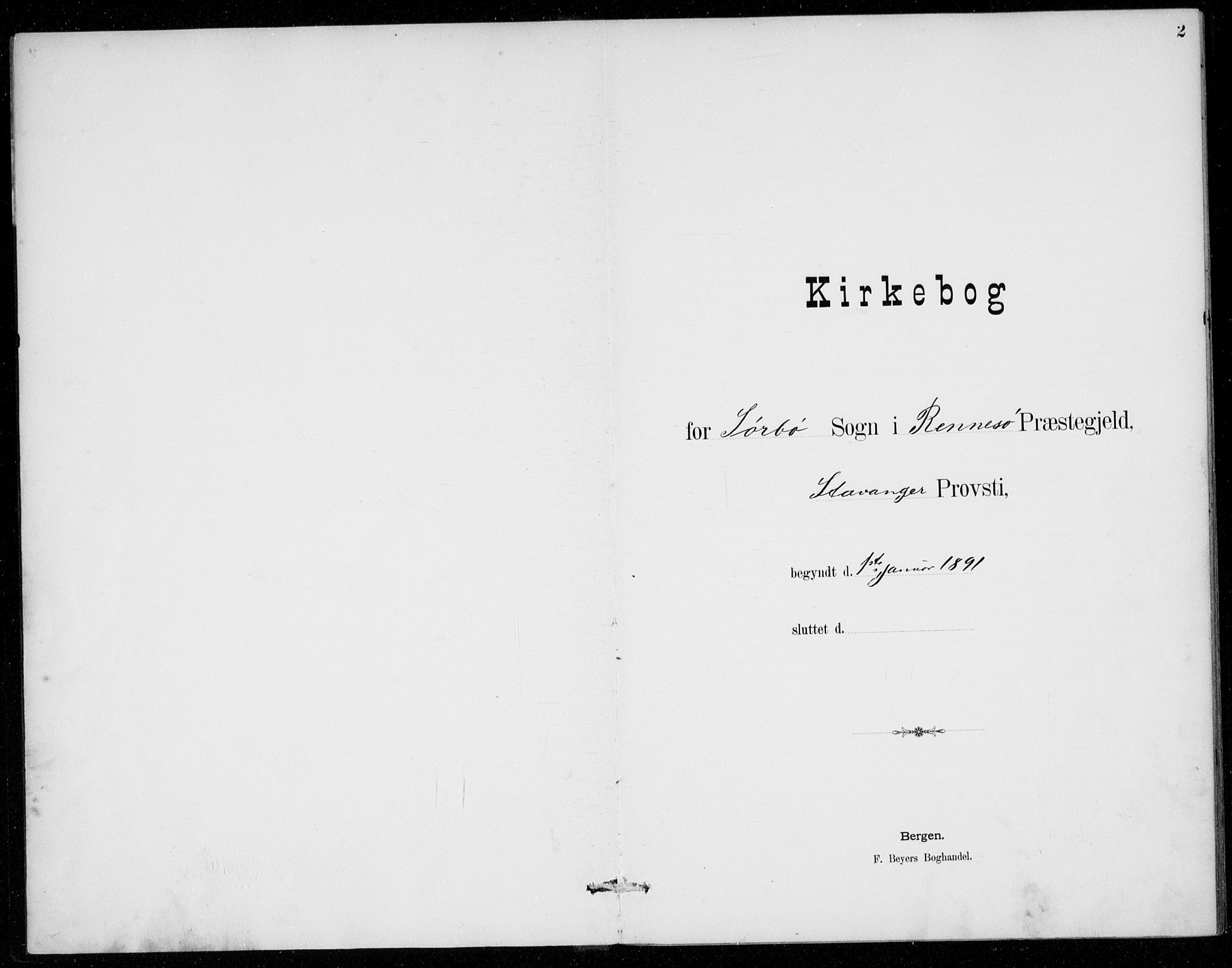 Rennesøy sokneprestkontor, SAST/A -101827/H/Ha/Haa/L0016: Parish register (official) no. A 16, 1891-1924, p. 2
