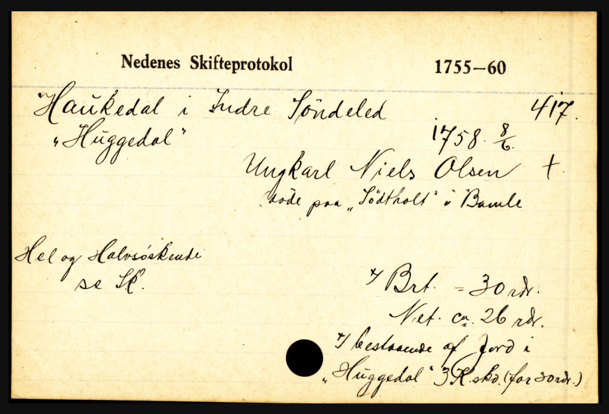 Nedenes sorenskriveri før 1824, AV/SAK-1221-0007/H, p. 11335