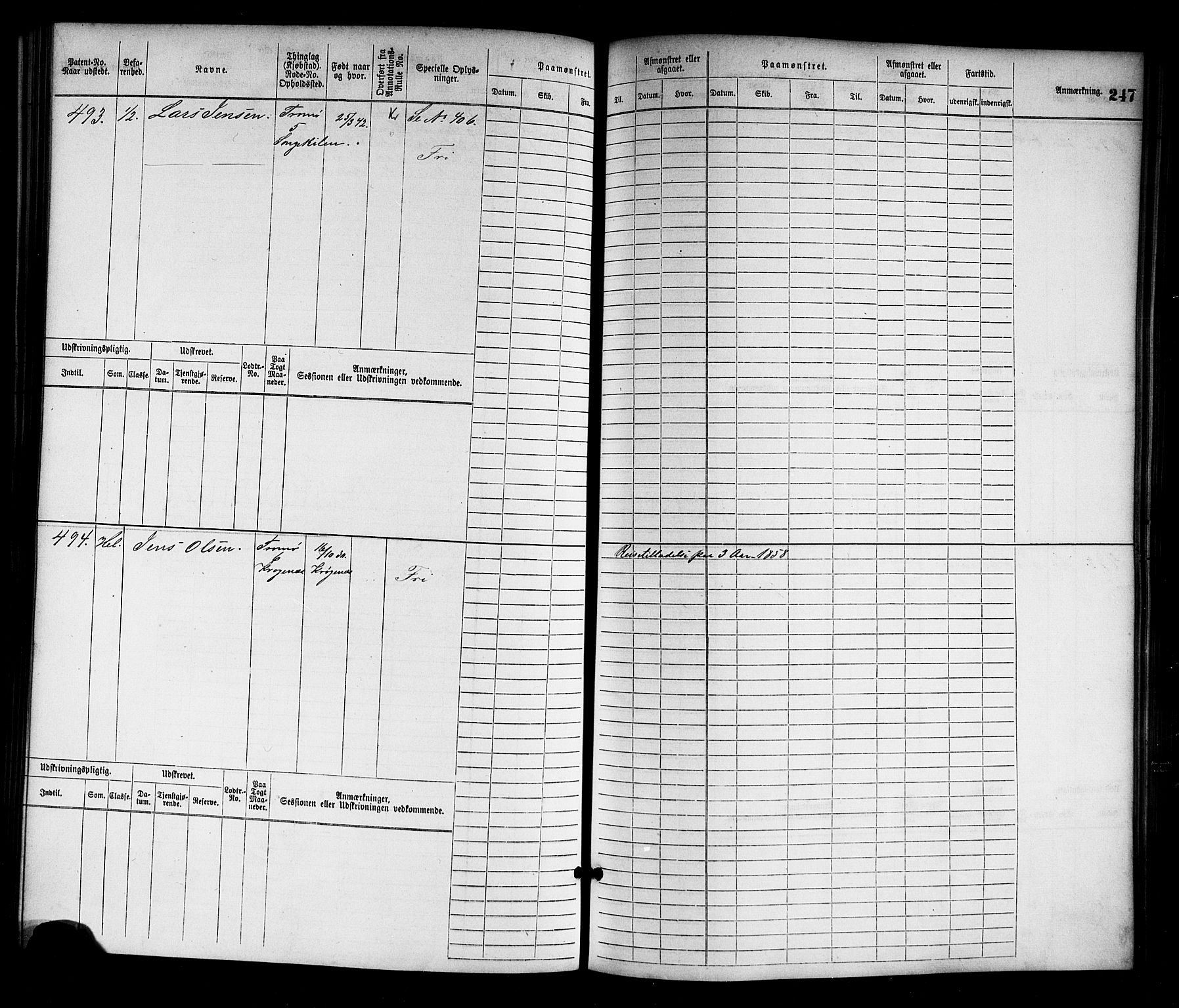 Arendal mønstringskrets, AV/SAK-2031-0012/F/Fb/L0010: Hovedrulle nr 1-774, S-8, 1868-1885, p. 260