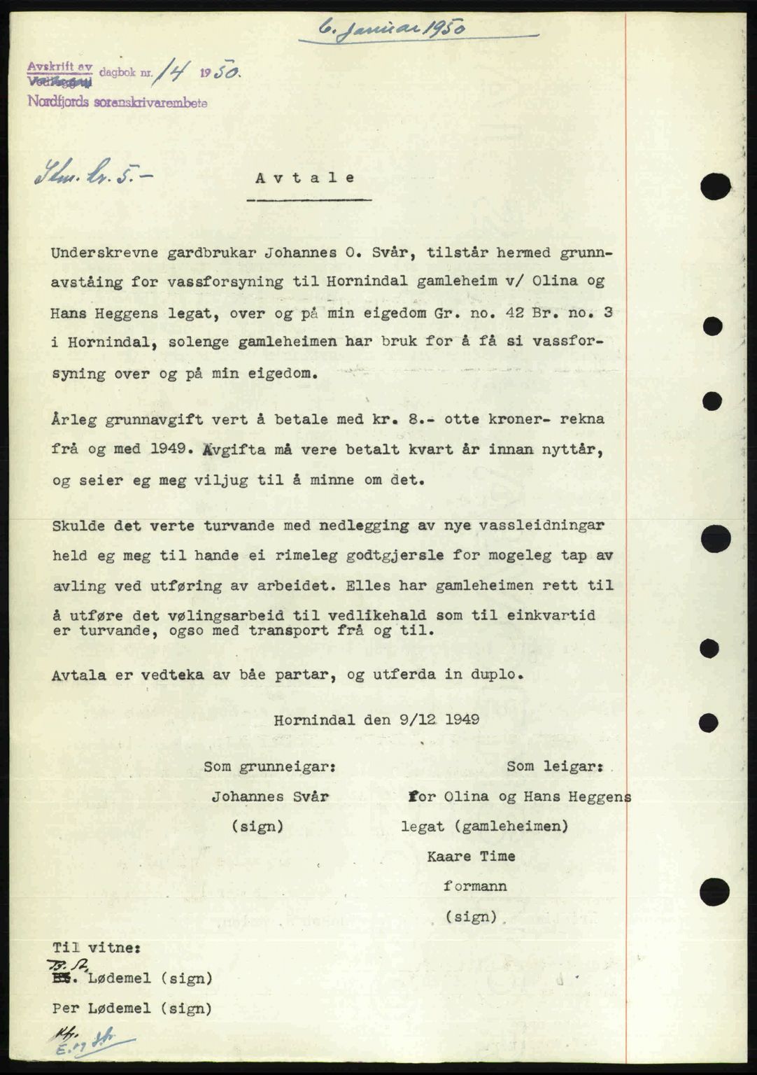 Nordfjord sorenskriveri, SAB/A-2801/02/02b/02bj/L0016a: Mortgage book no. A16 I, 1949-1950, Diary no: : 14/1950